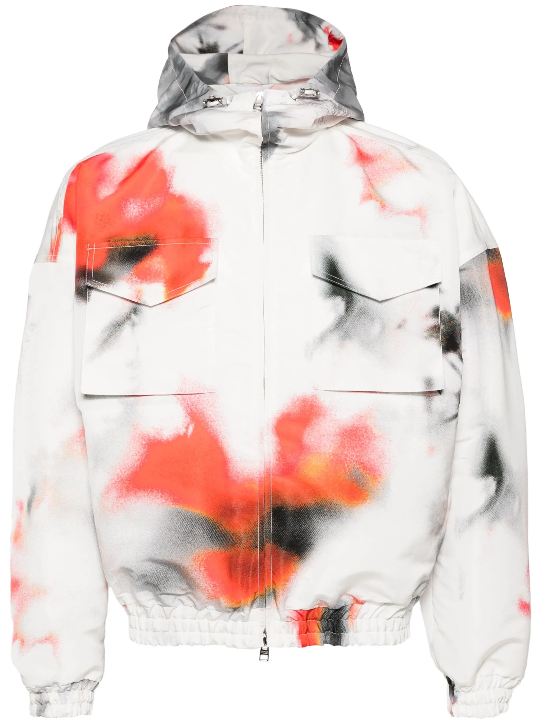 Obscured Flower hooded windbreaker