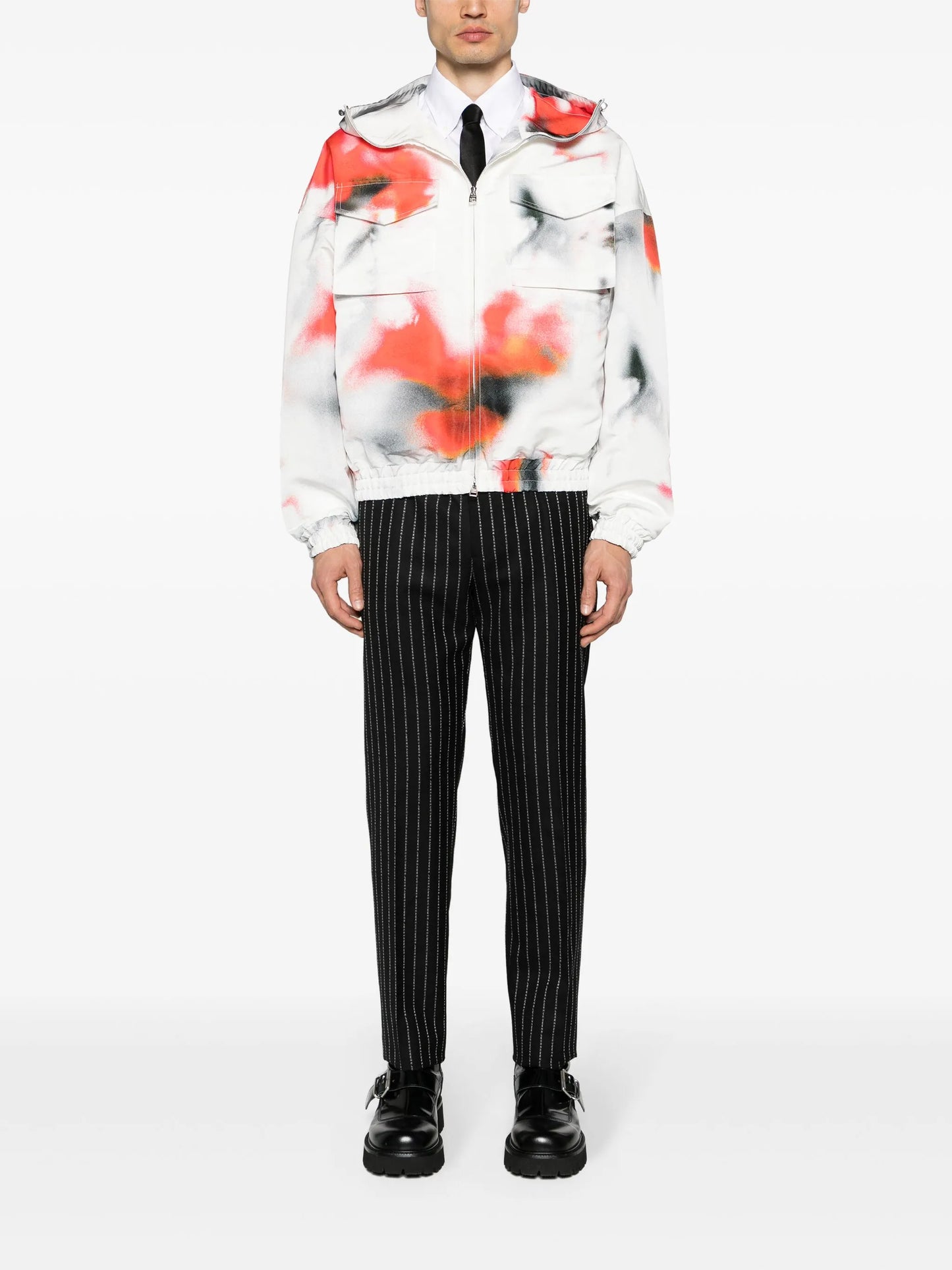 Obscured Flower hooded windbreaker