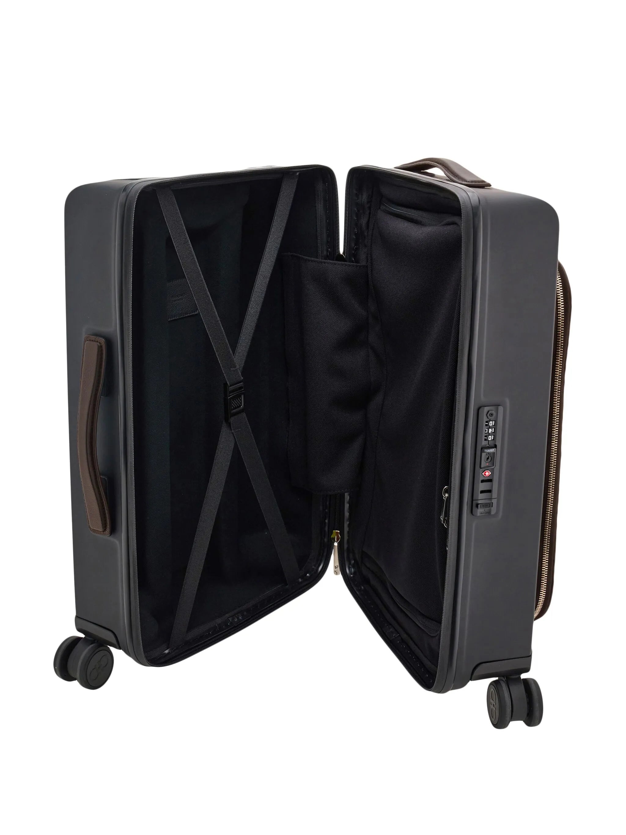 Gancini-embossed leather luggage