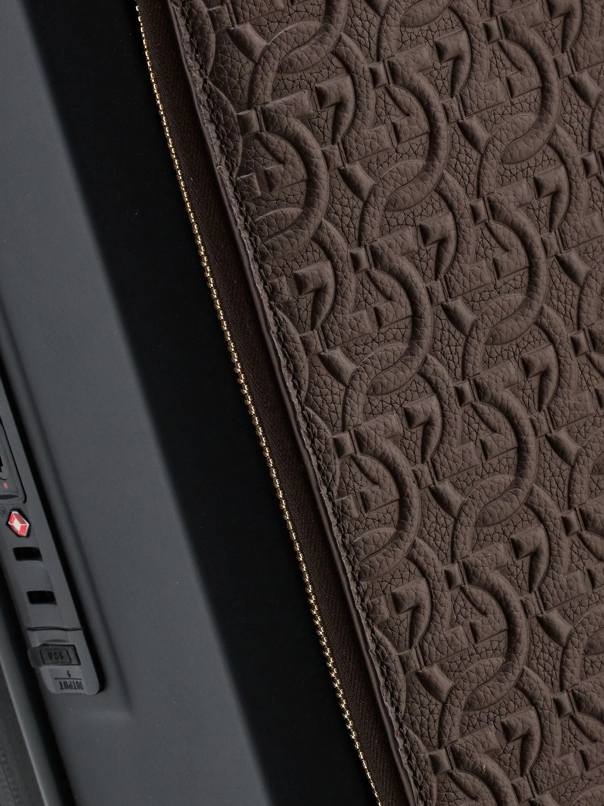 Gancini-embossed leather luggage