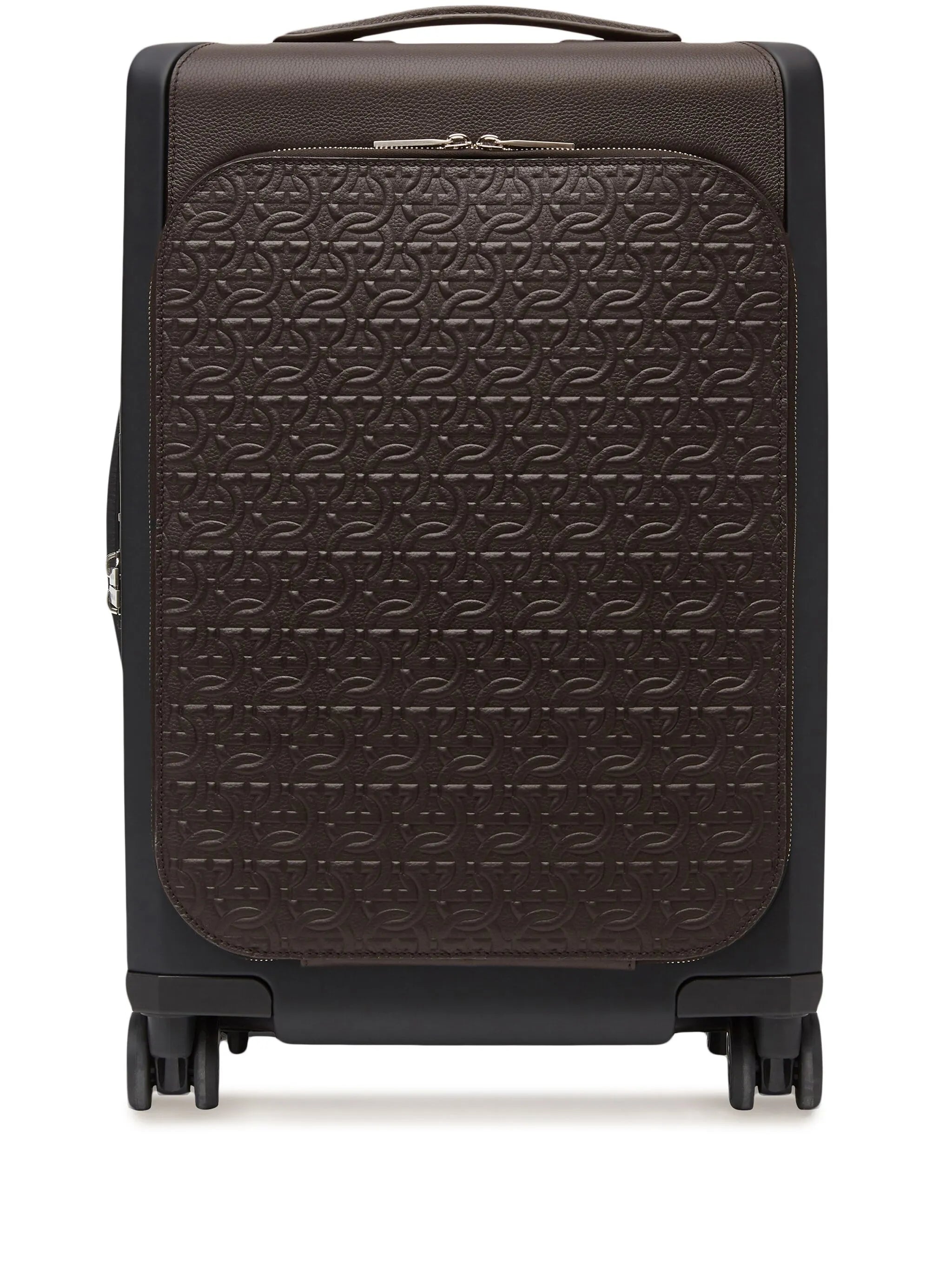 Gancini-embossed leather luggage