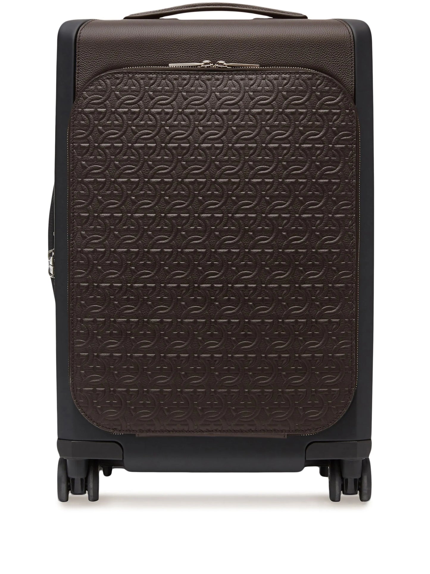 Gancini-embossed leather luggage