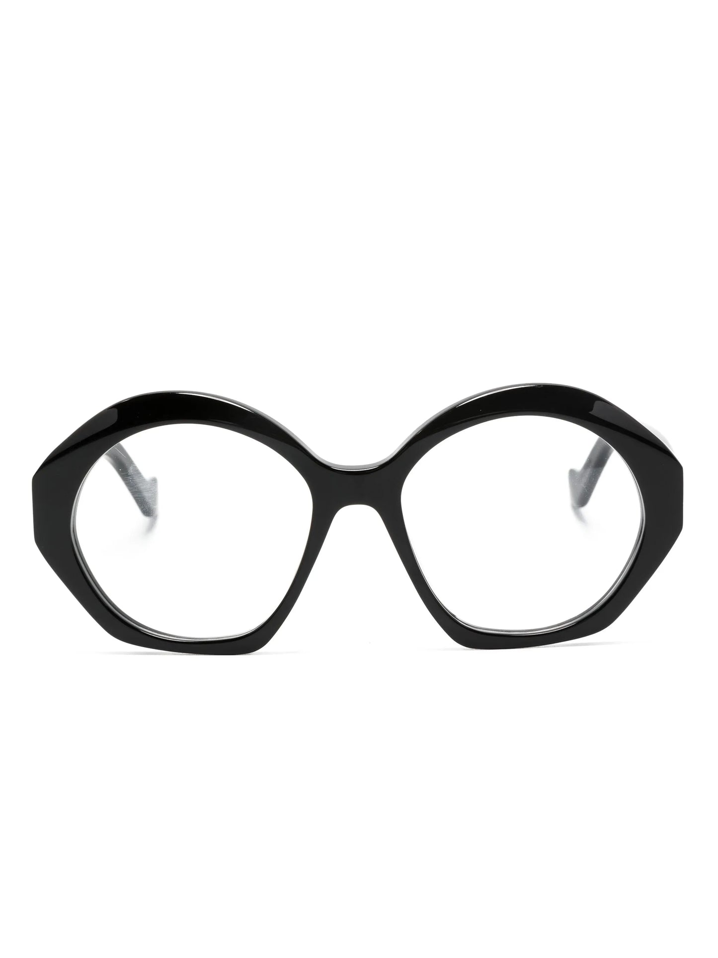 Anagram-plaque round-frame glasses