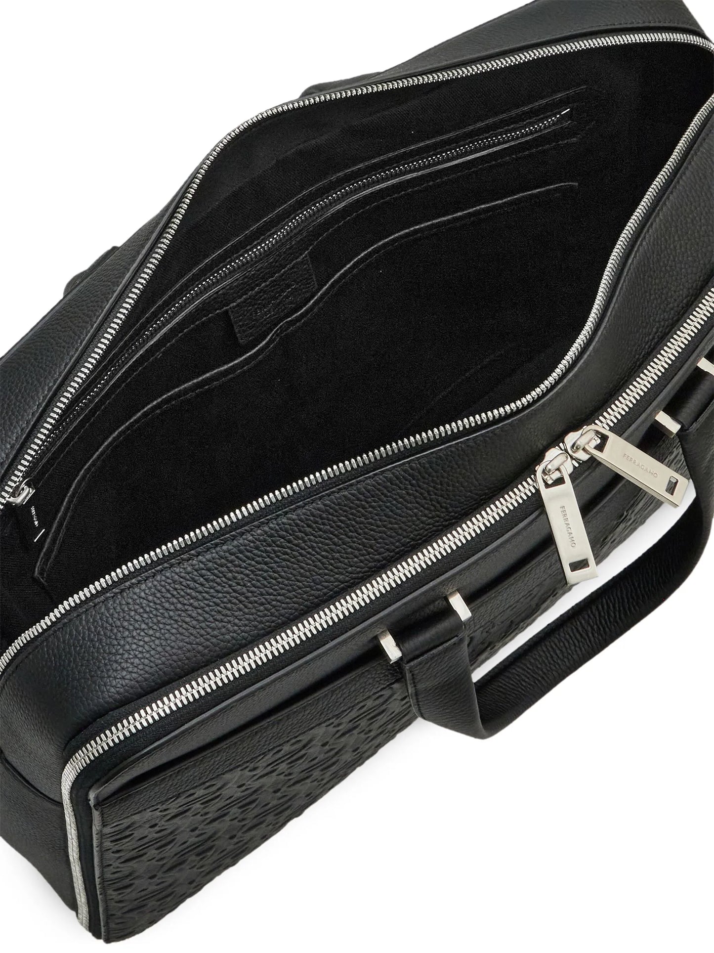 Gancini leather briefcase