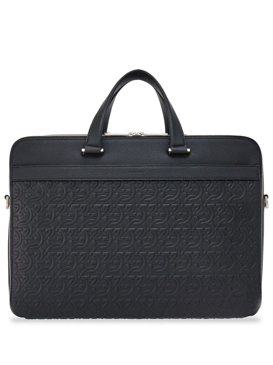 Gancini leather briefcase