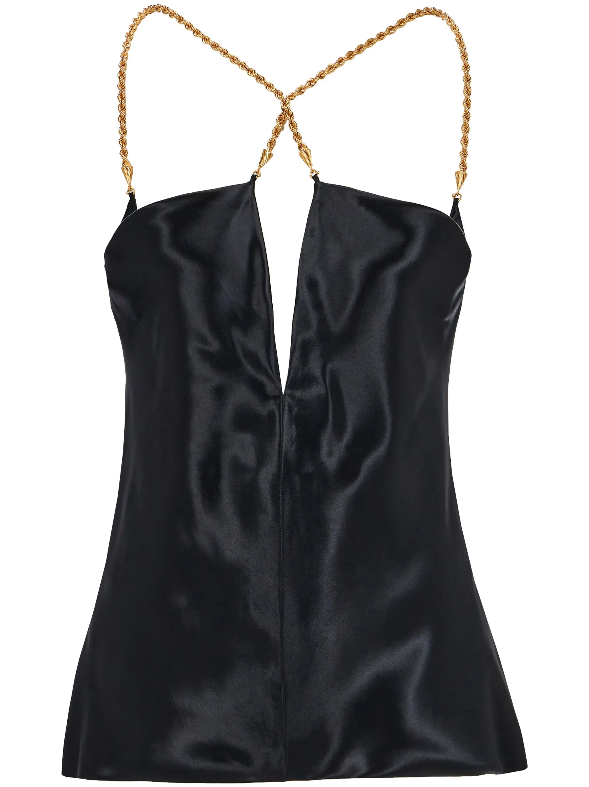 twisted-strap satin top
