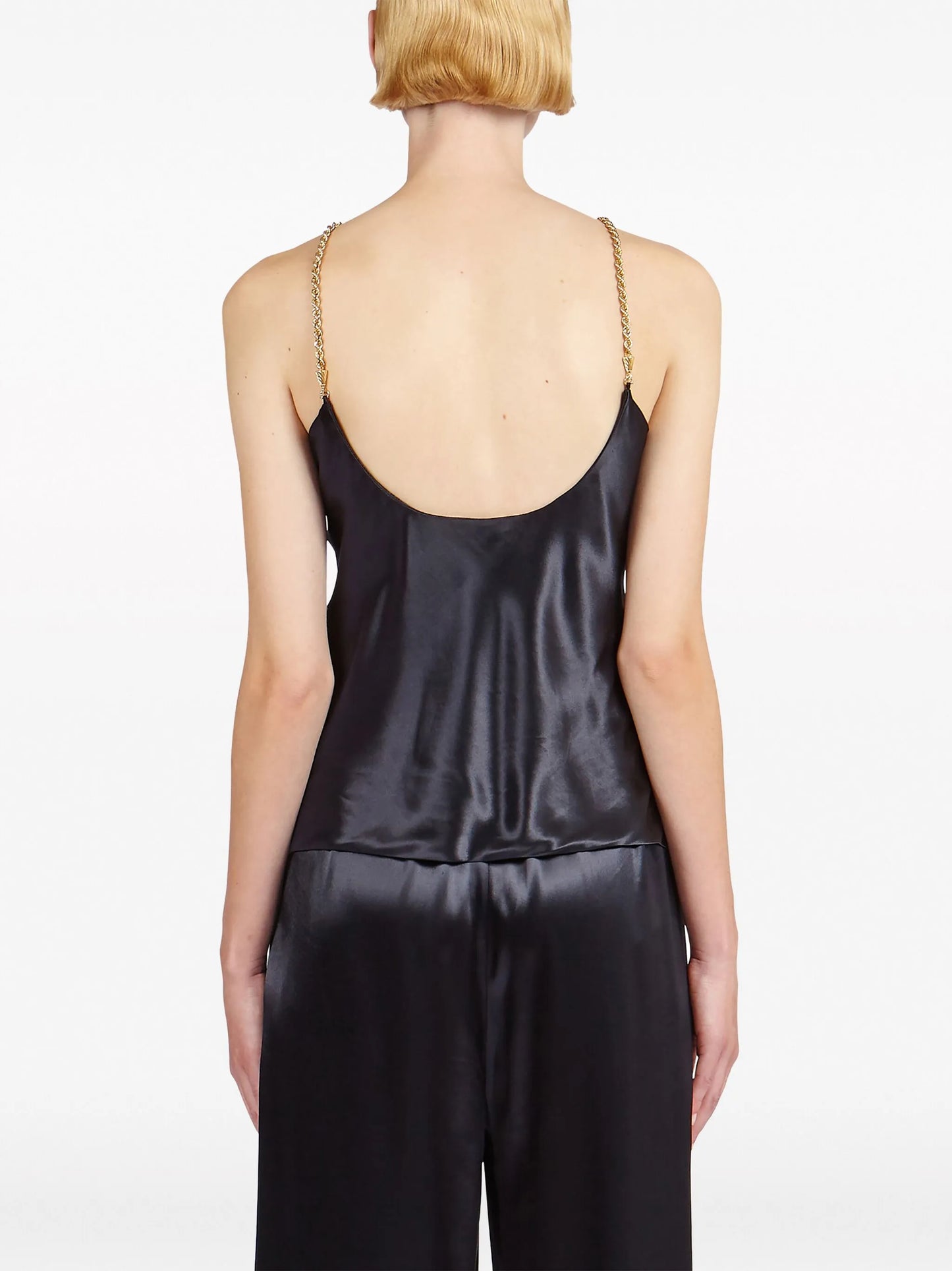 twisted-strap satin top