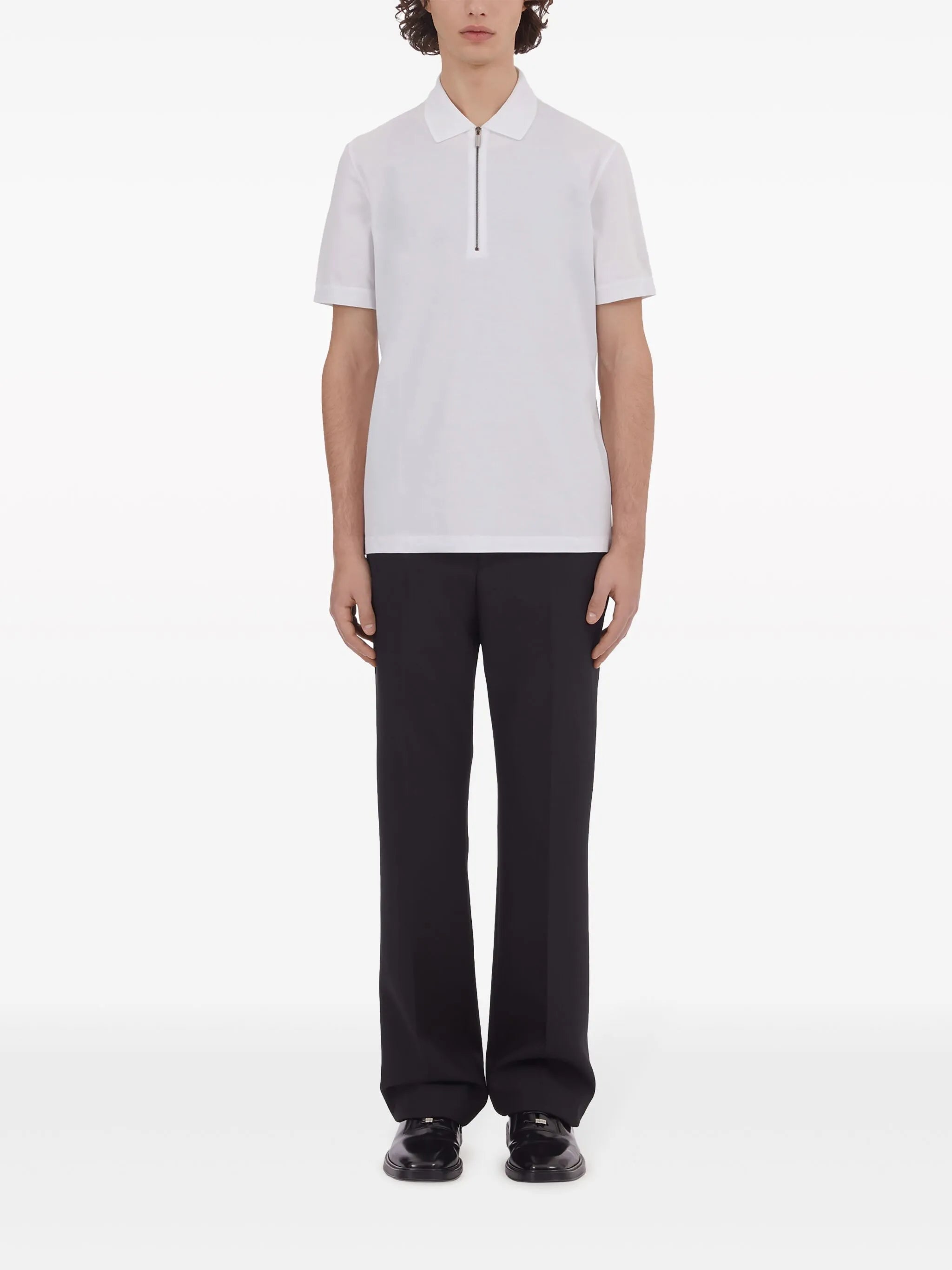 half-zip cotton polo shirt