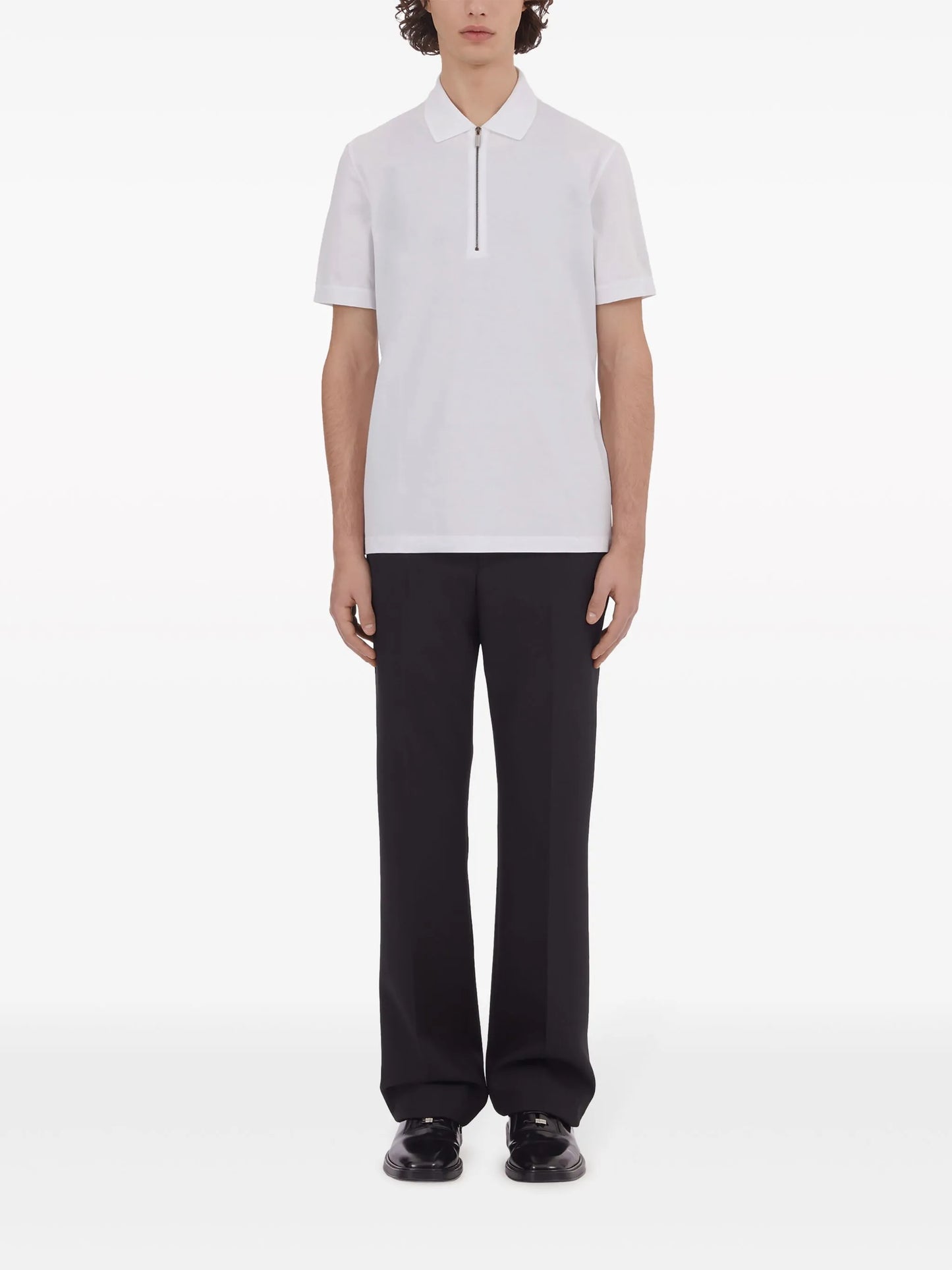 half-zip cotton polo shirt
