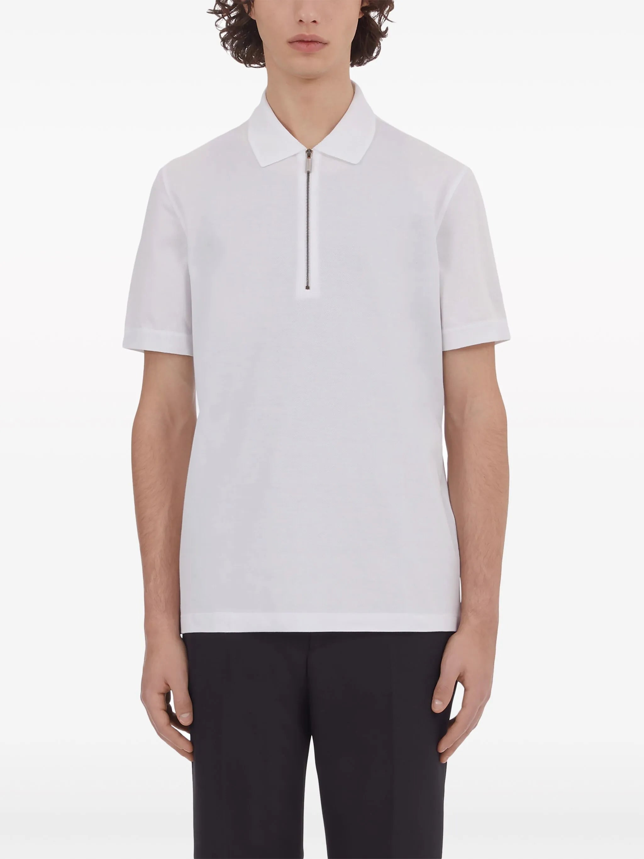 half-zip cotton polo shirt