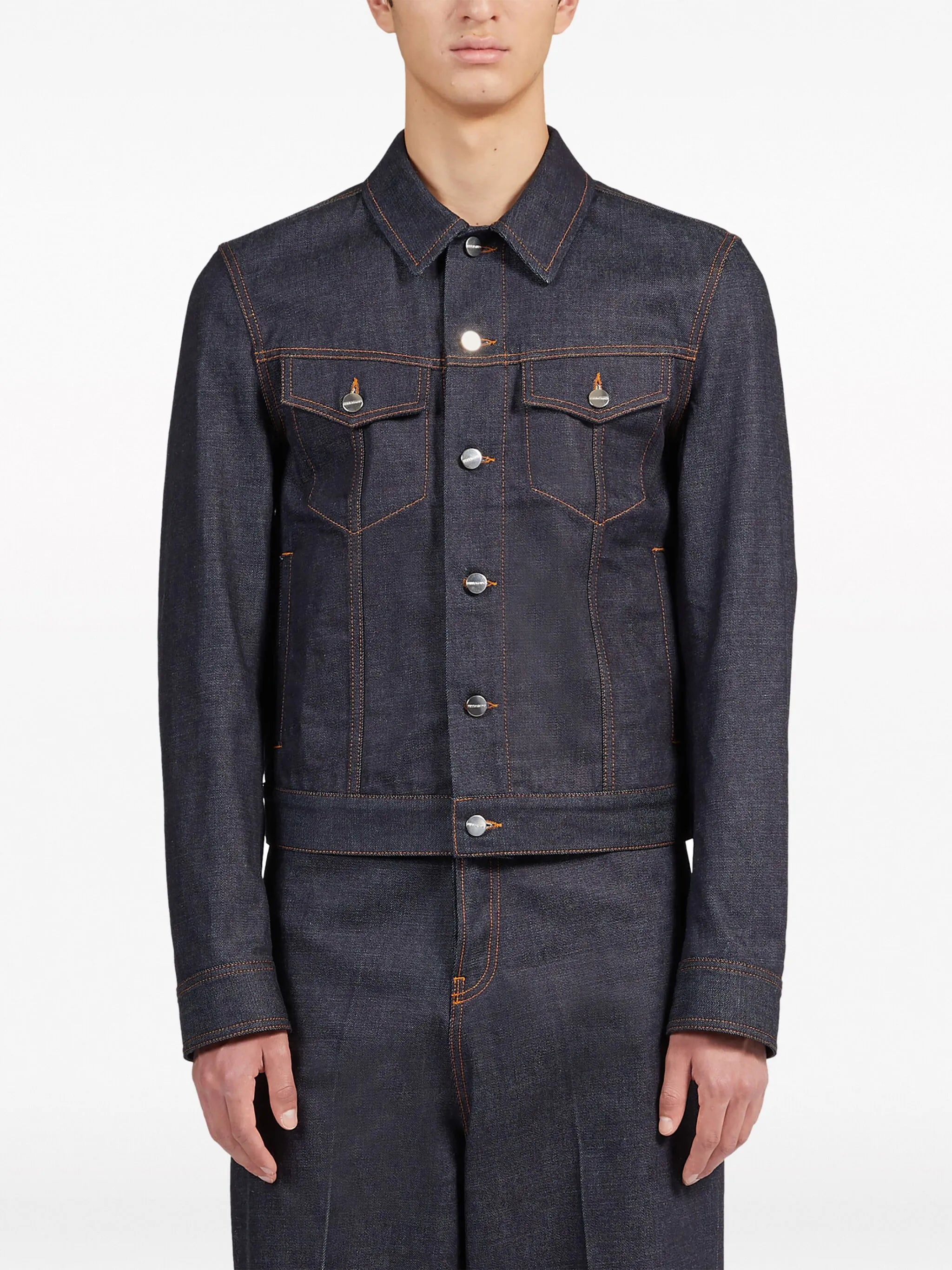 logo-buttons cotton denim jacket