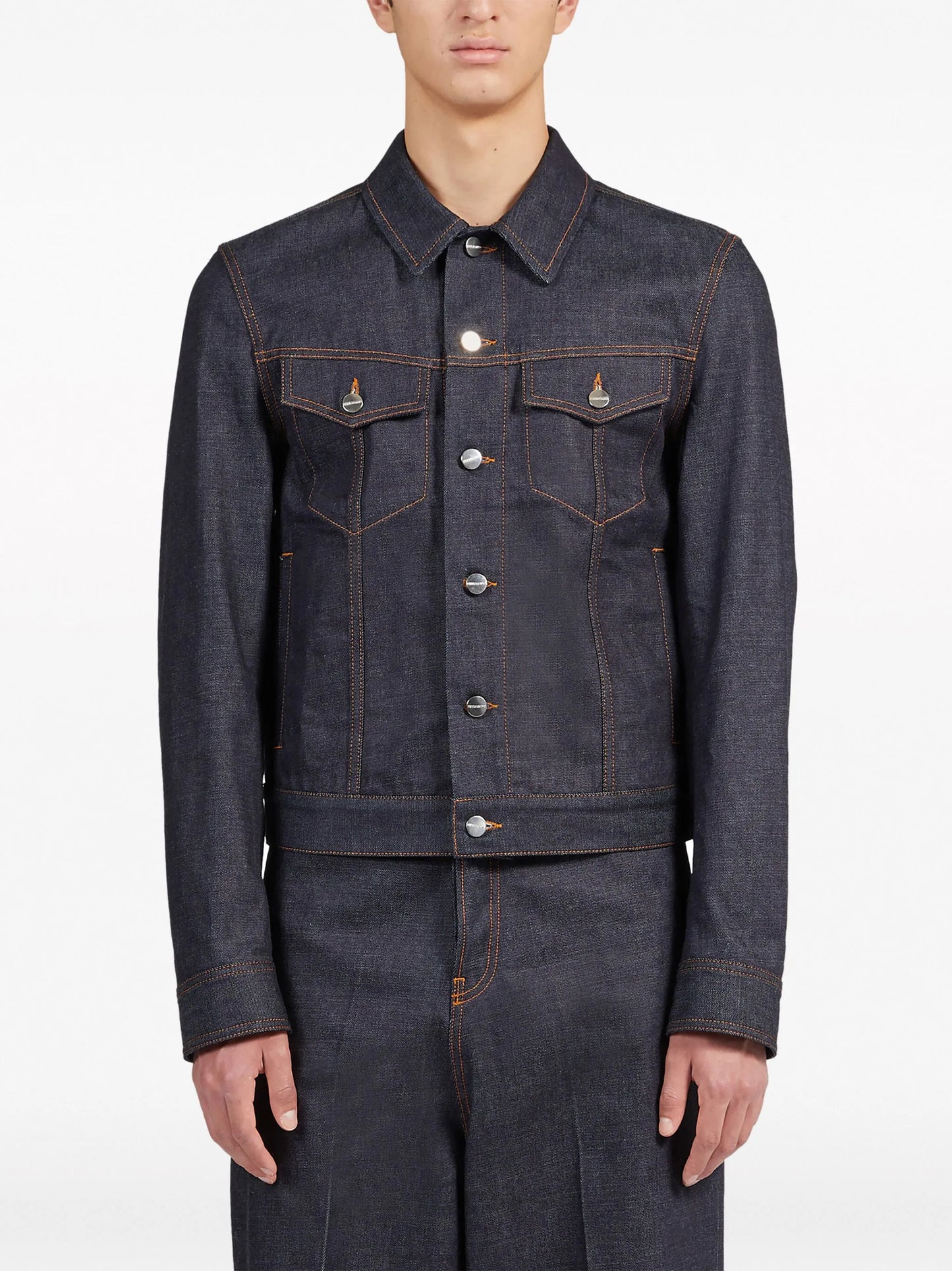logo-buttons cotton denim jacket