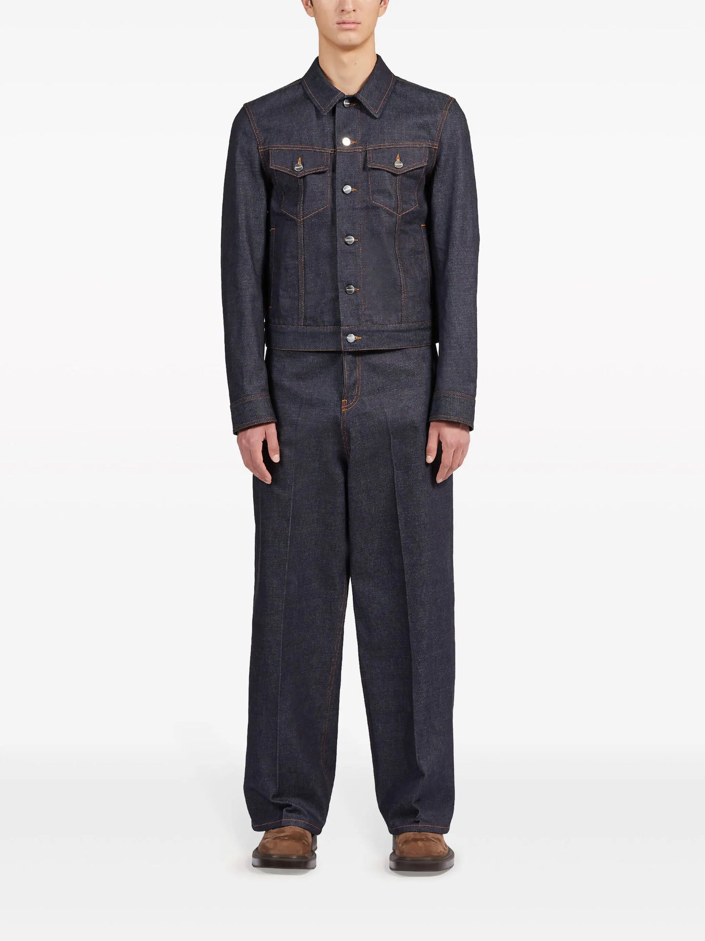 logo-buttons cotton denim jacket