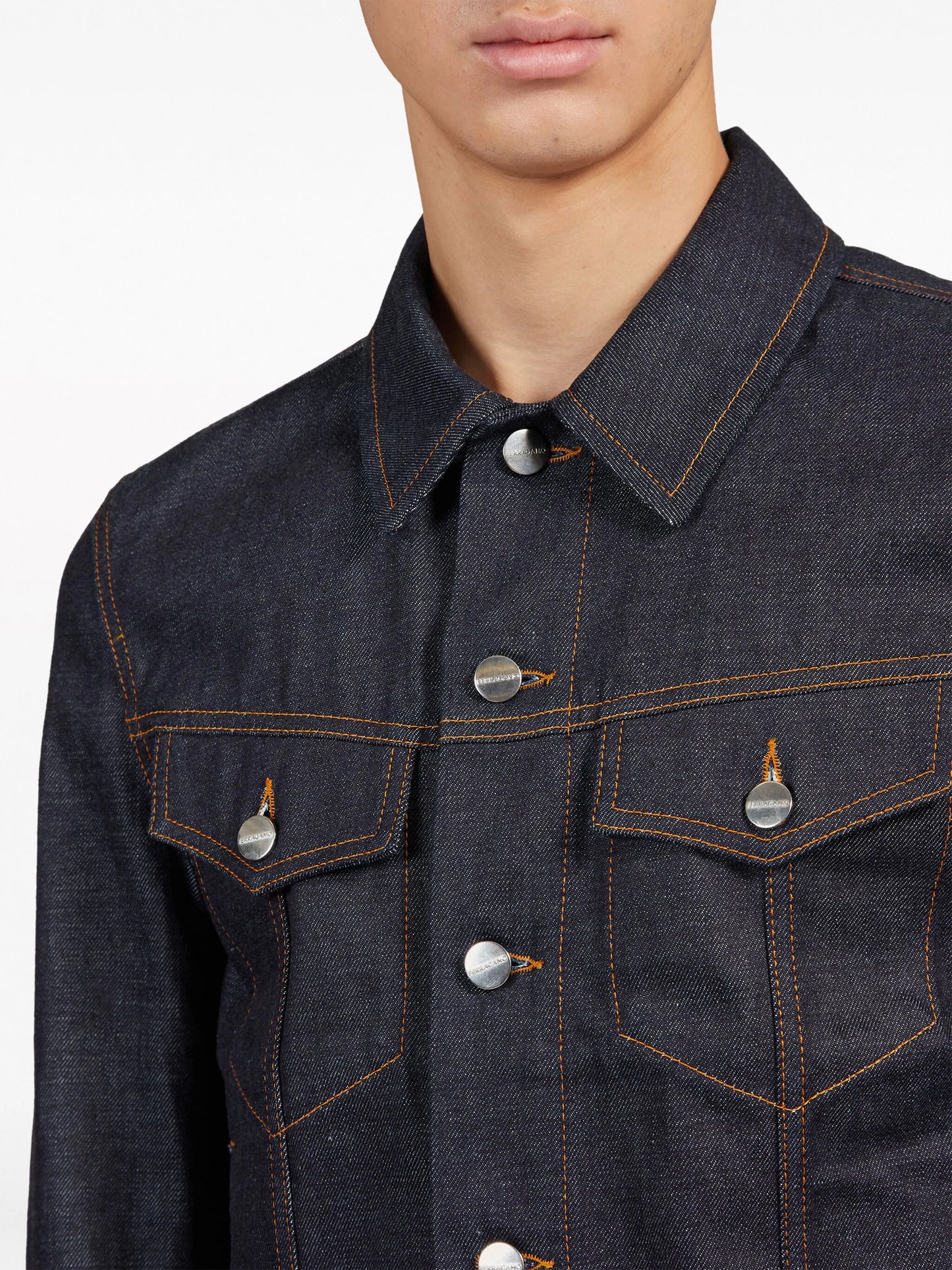logo-buttons cotton denim jacket