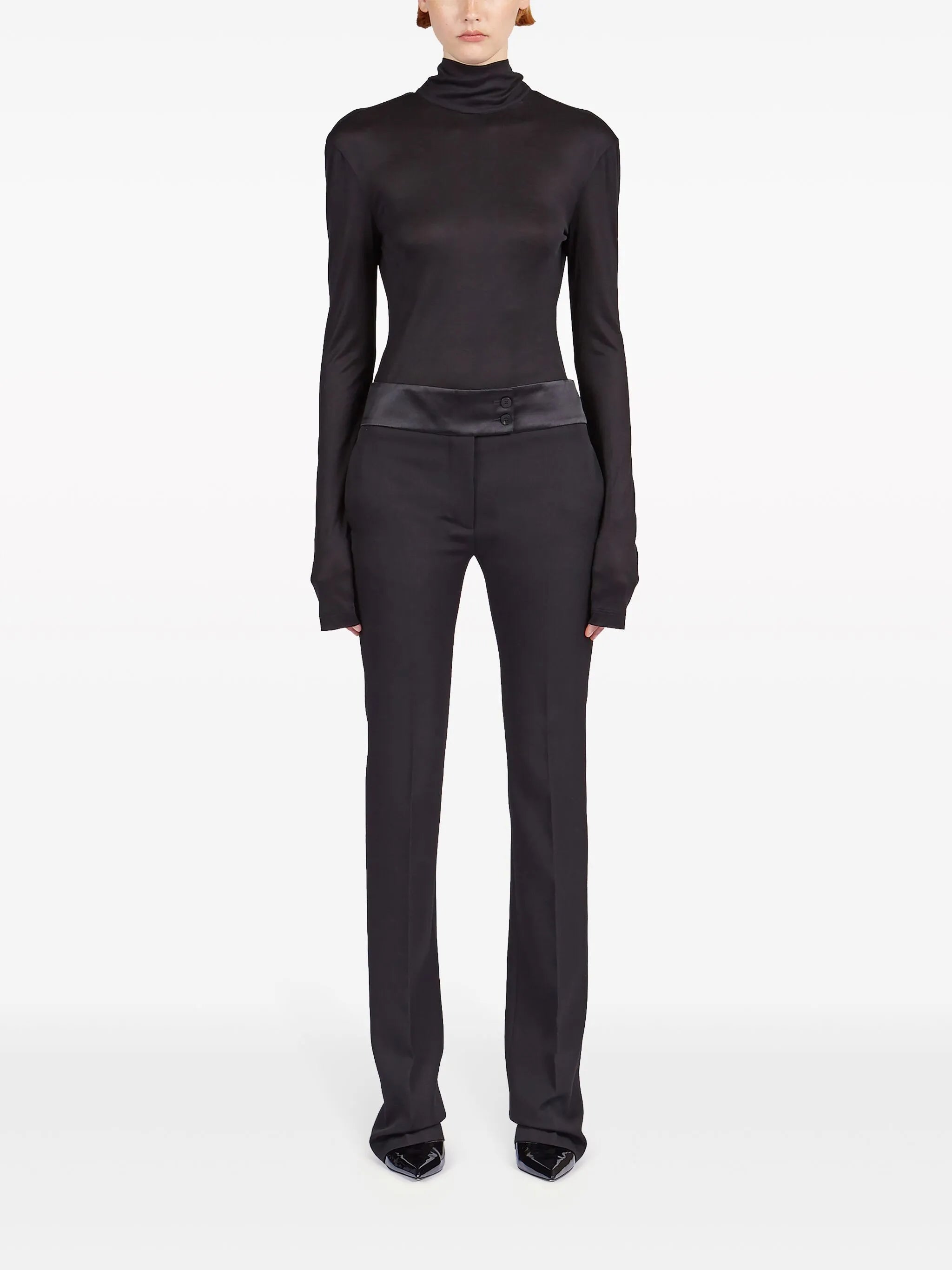 Tuxedo straight-leg tailored trousers