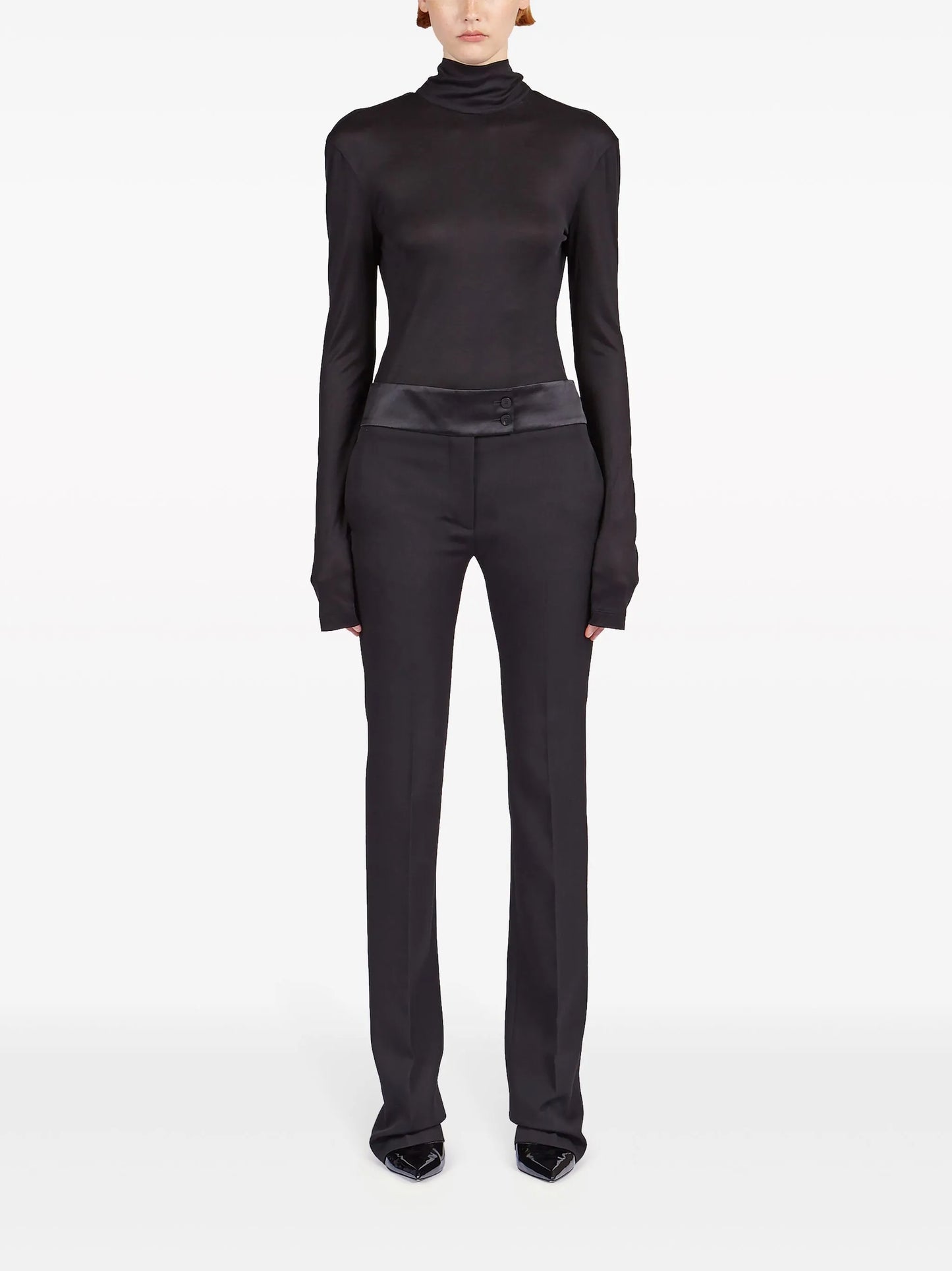 Tuxedo straight-leg tailored trousers