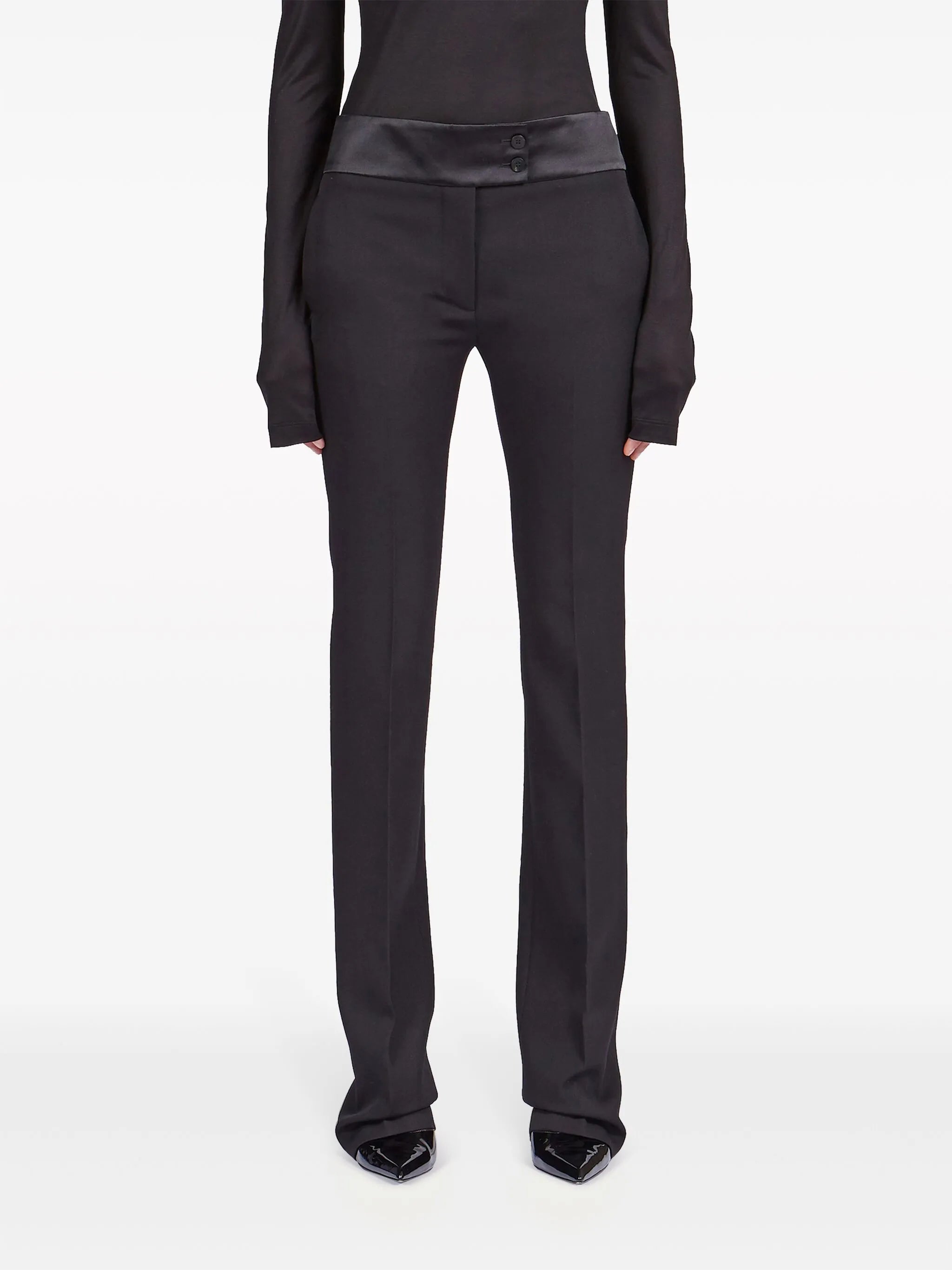 Tuxedo straight-leg tailored trousers