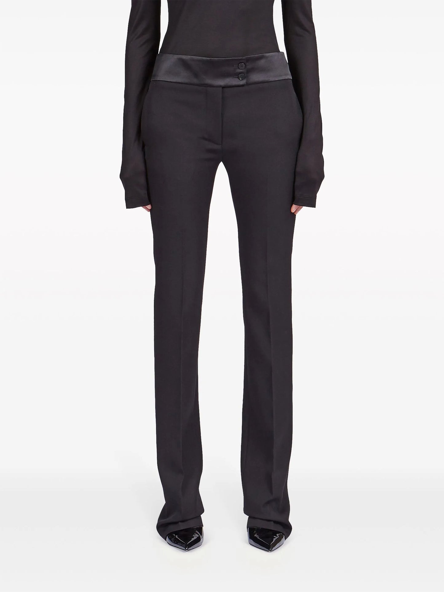 Tuxedo straight-leg tailored trousers