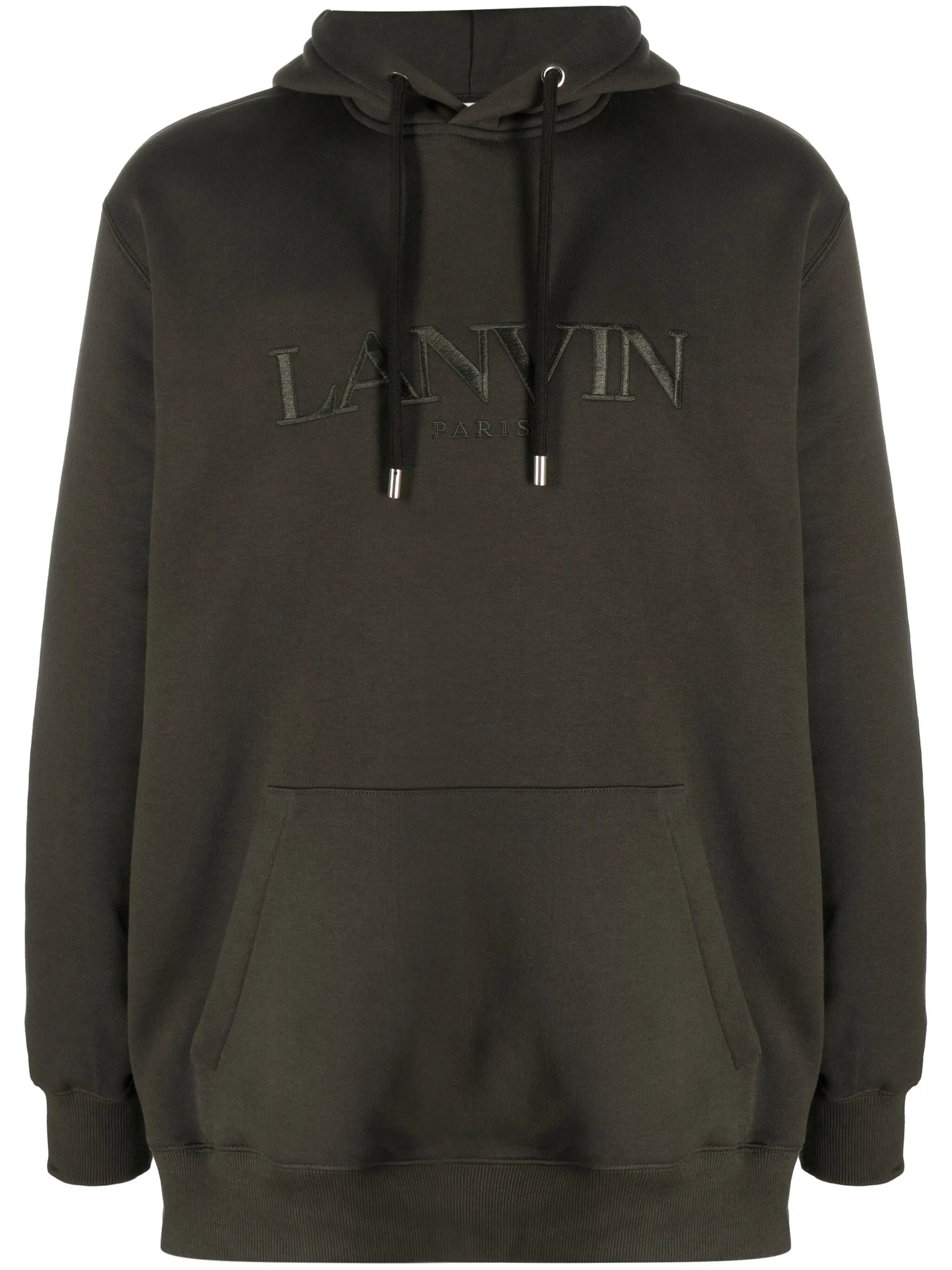 logo-embroidered cotton hoodie