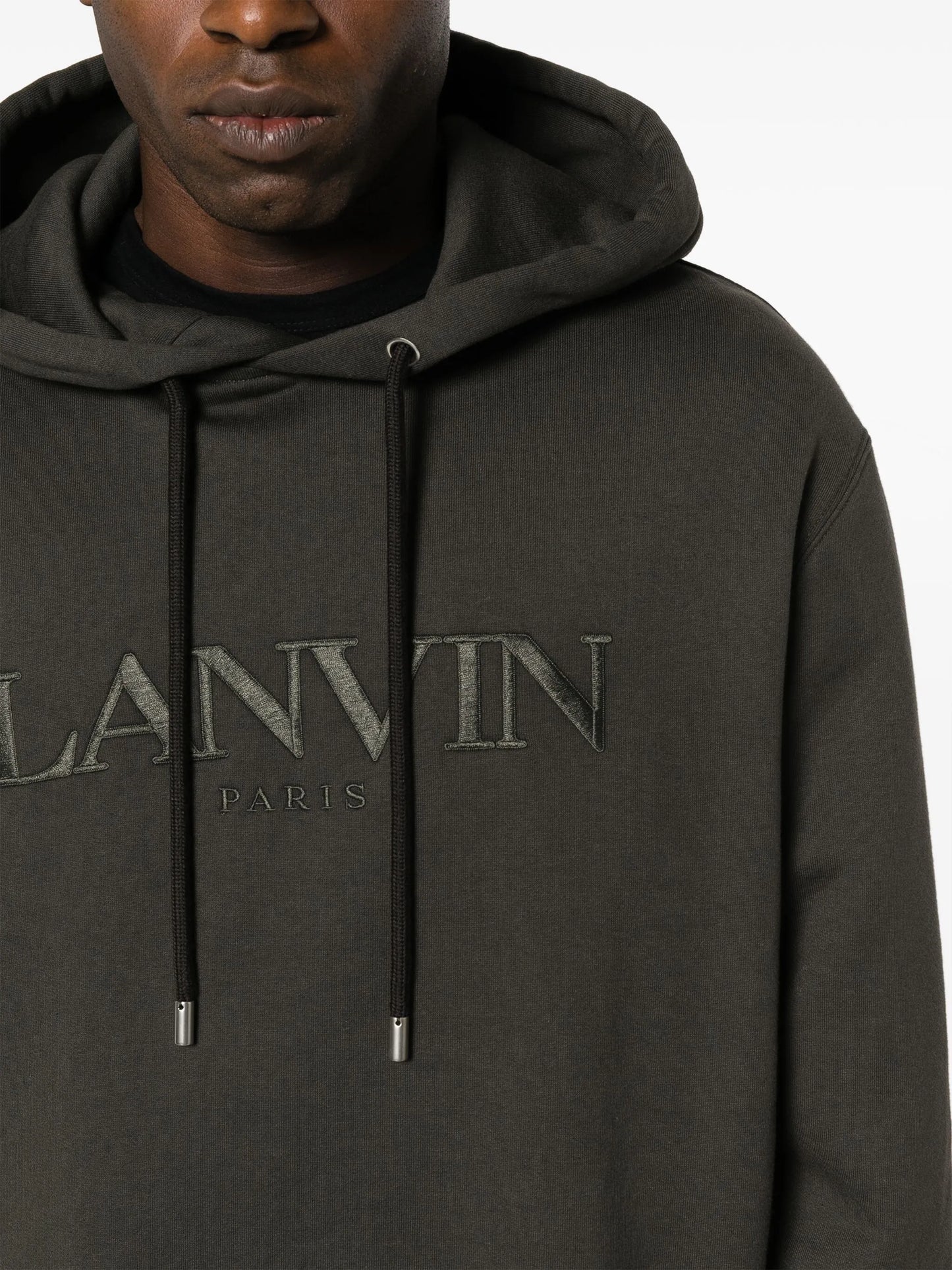 logo-embroidered cotton hoodie