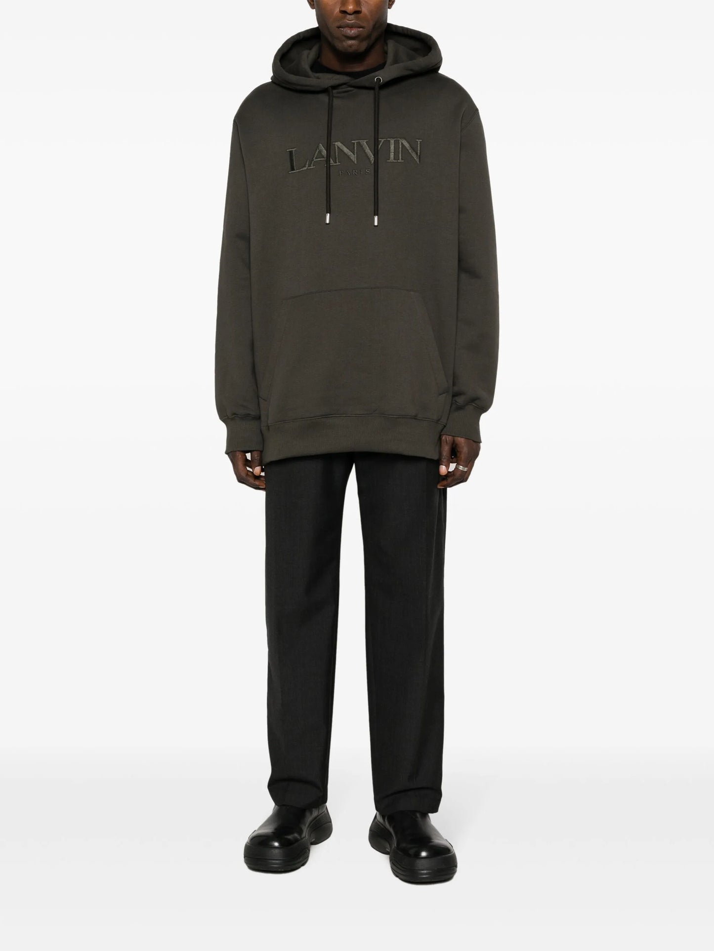 logo-embroidered cotton hoodie