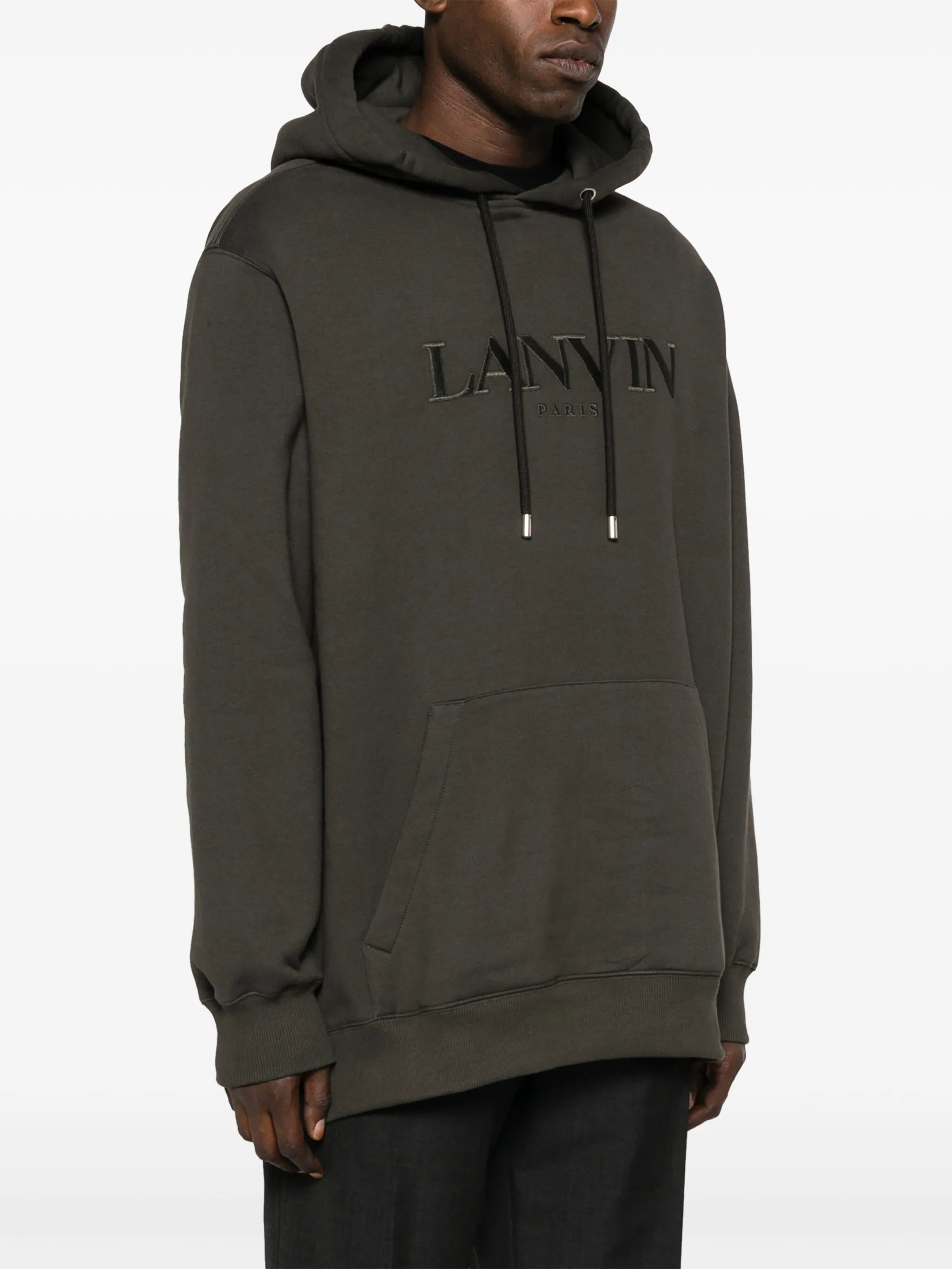 logo-embroidered cotton hoodie