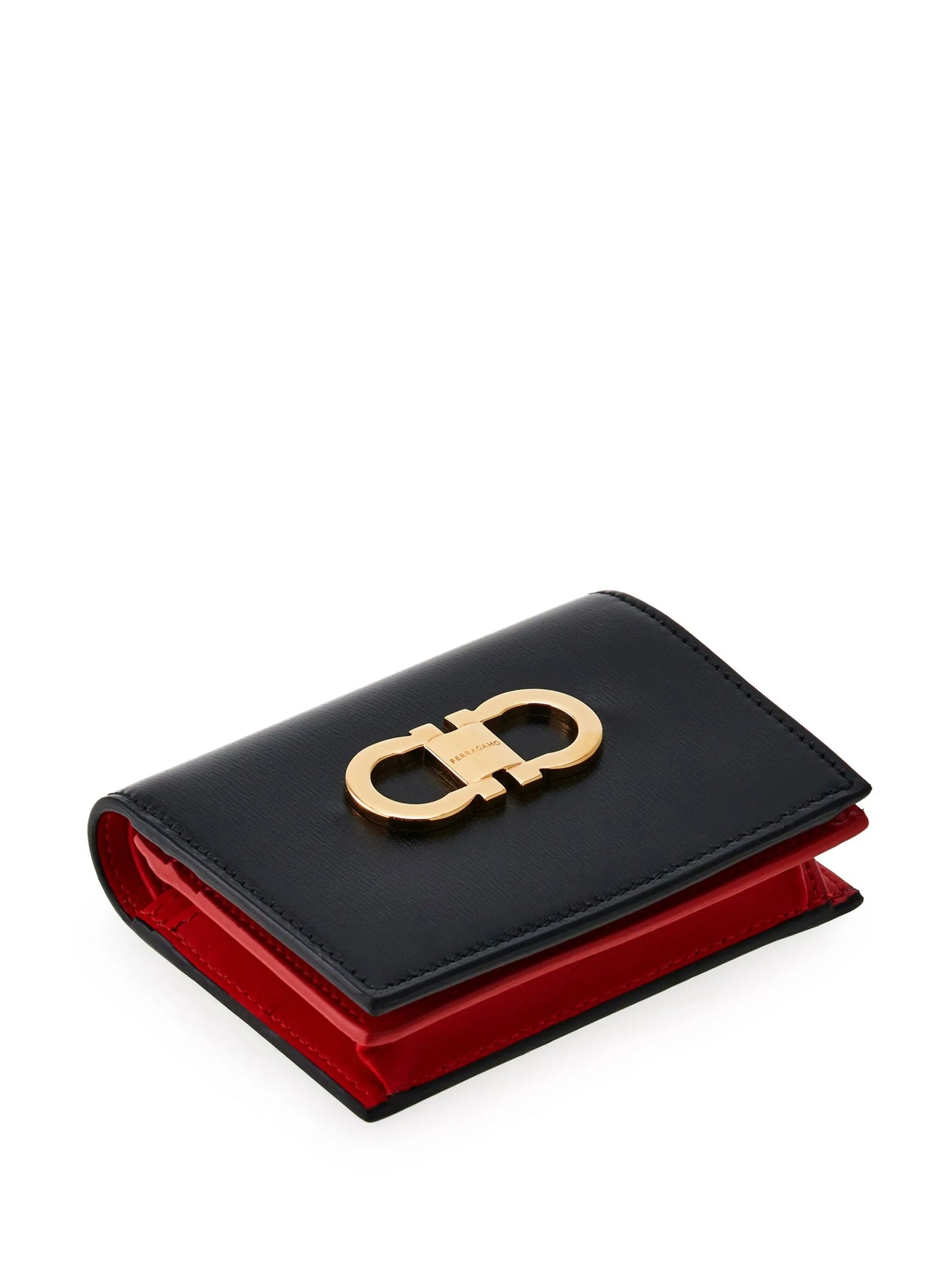 Gancini logo-plaque leather wallet