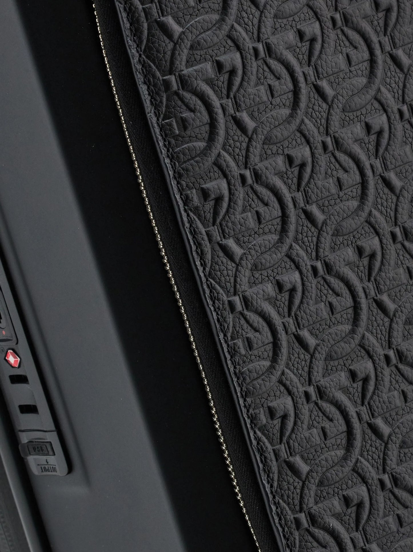 Gancini embossed leather luggage