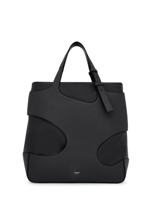 cut-out detail padded tote bag
