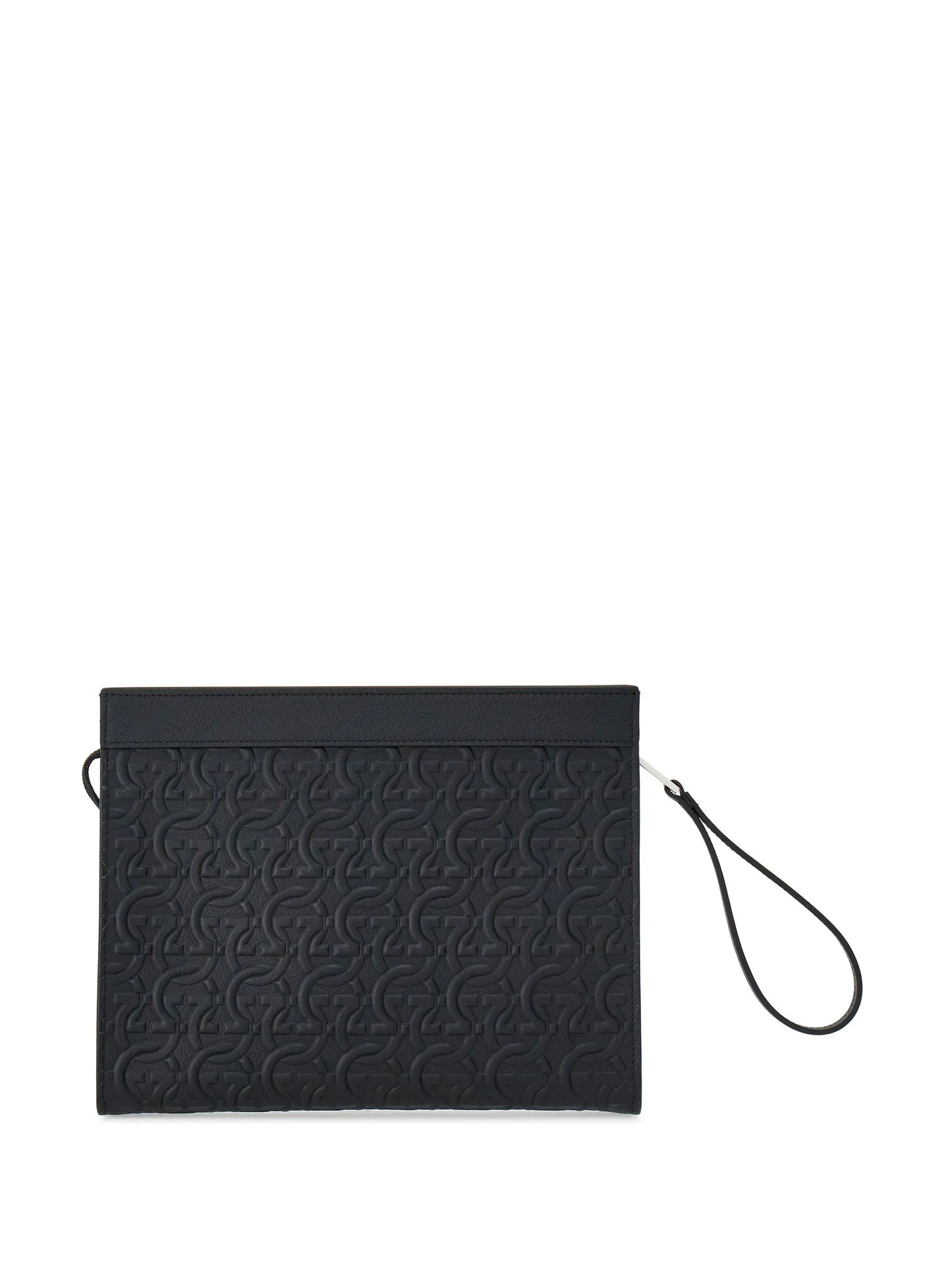 Gancini logo-embossed clutch bag