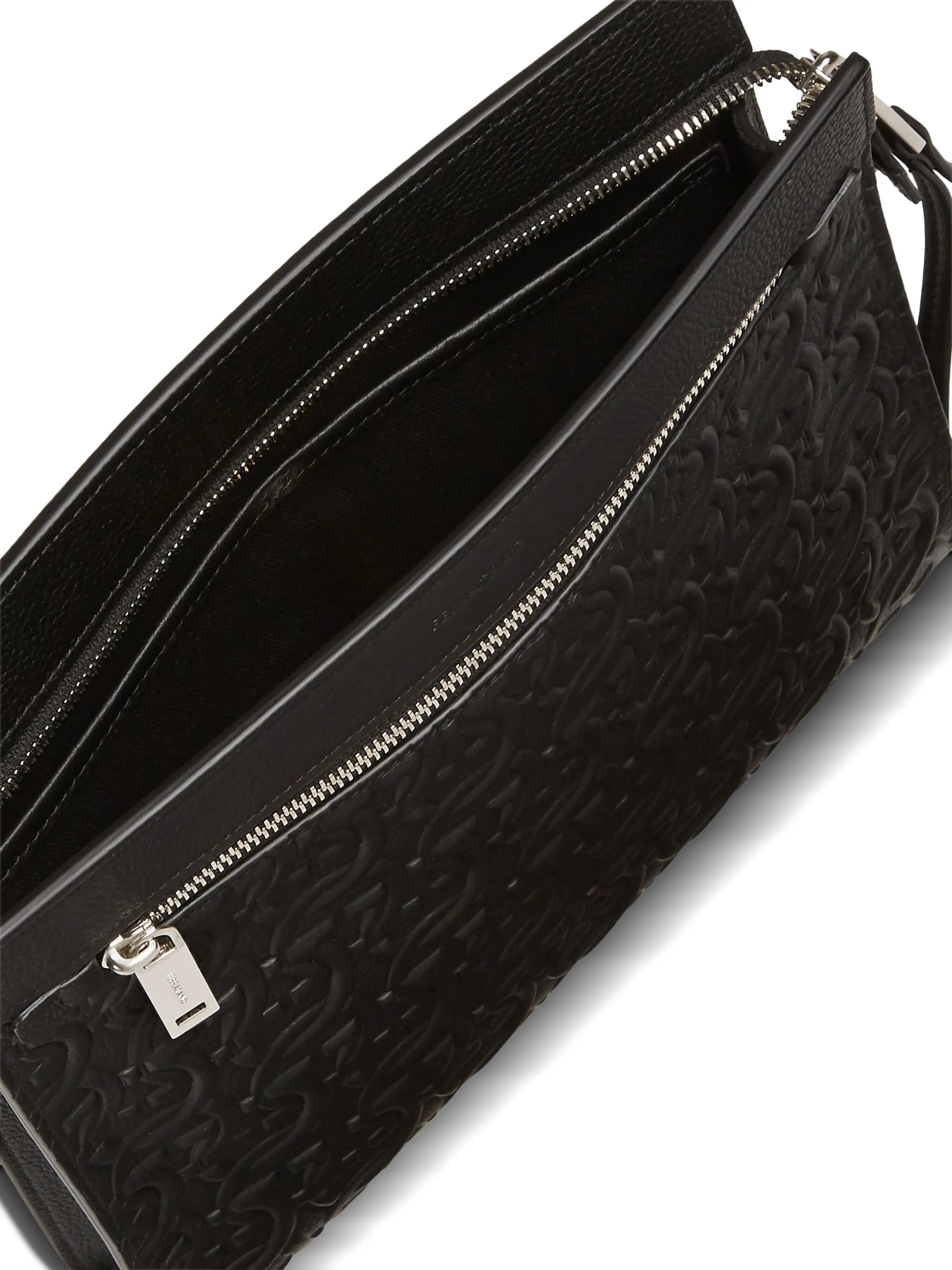 Gancini logo-embossed clutch bag