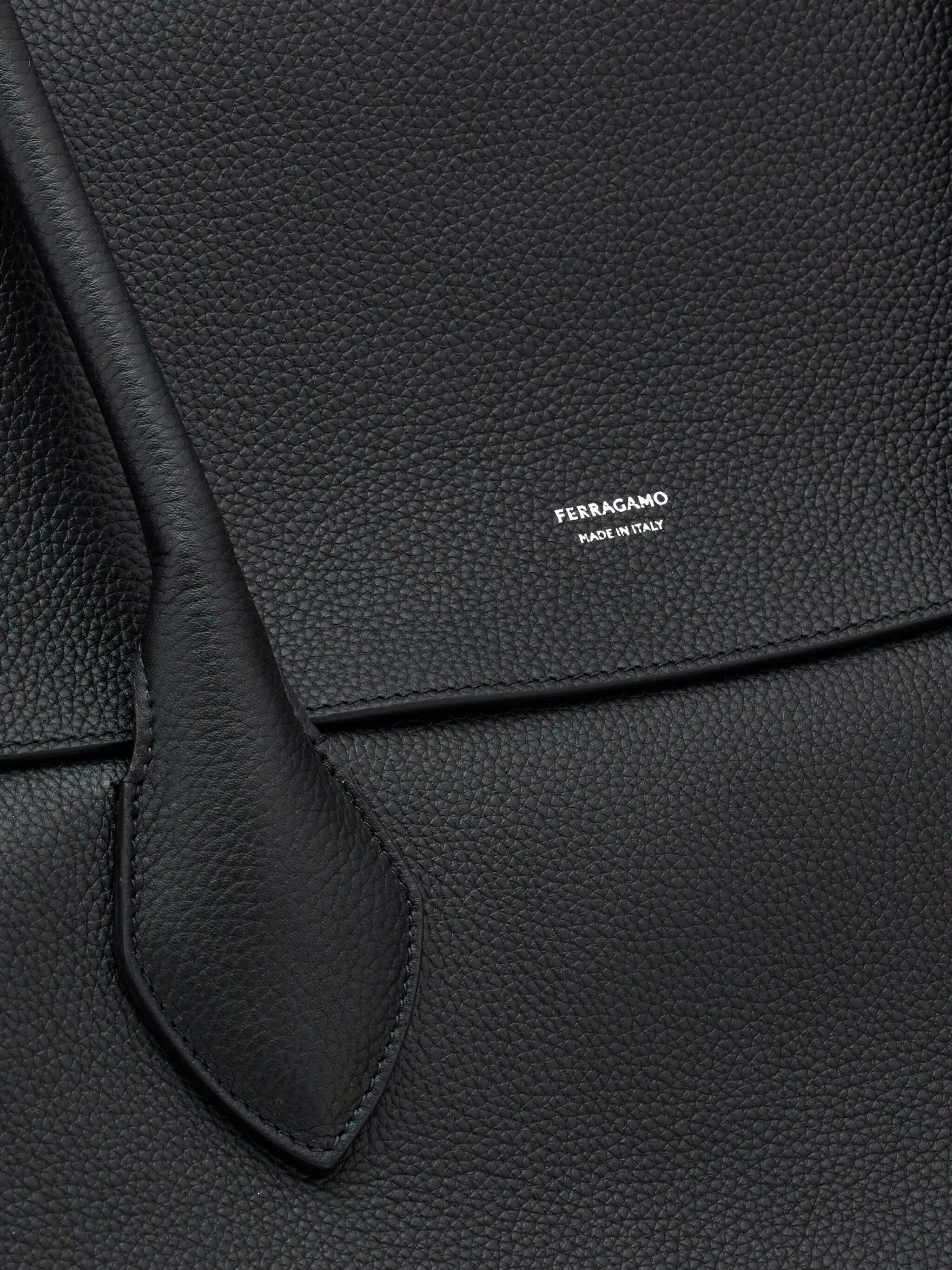logo-stamp leather tote bag