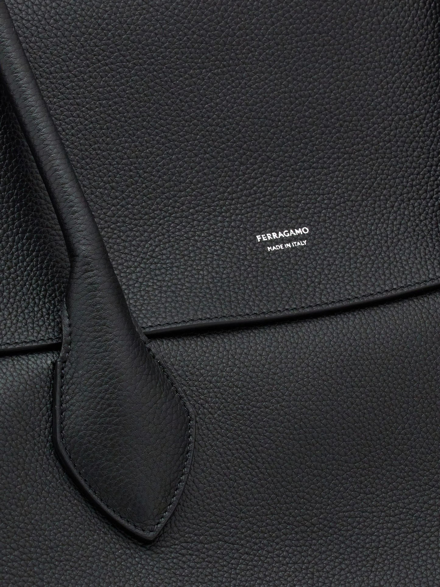 logo-stamp leather tote bag