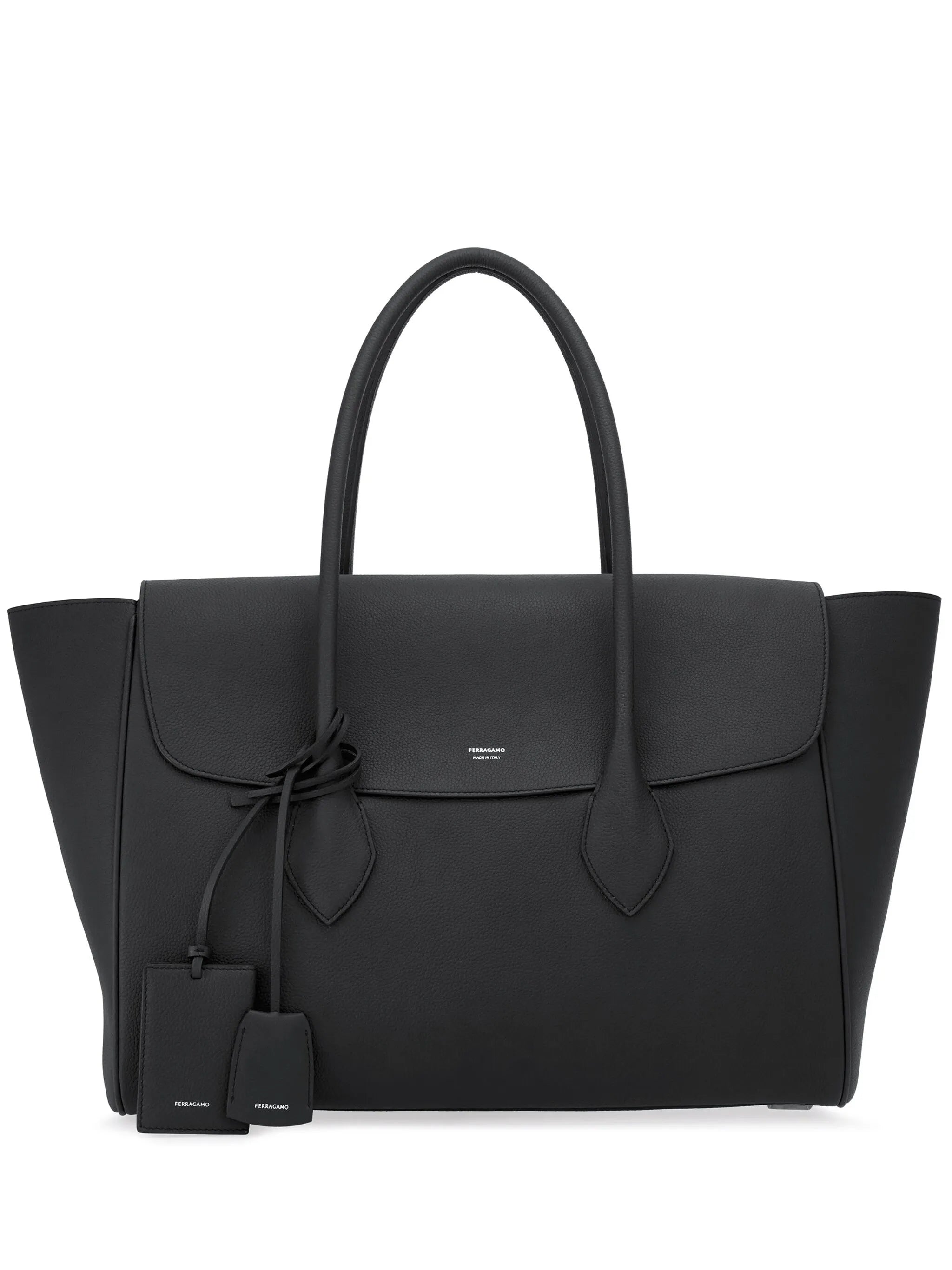 logo-stamp leather tote bag