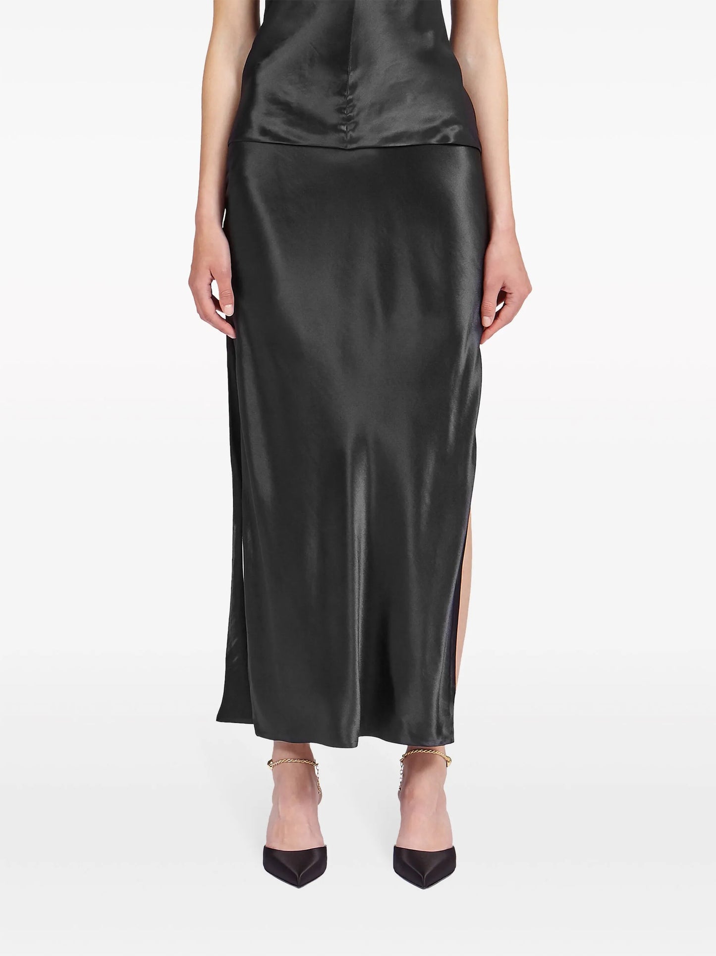 satin maxi skirt