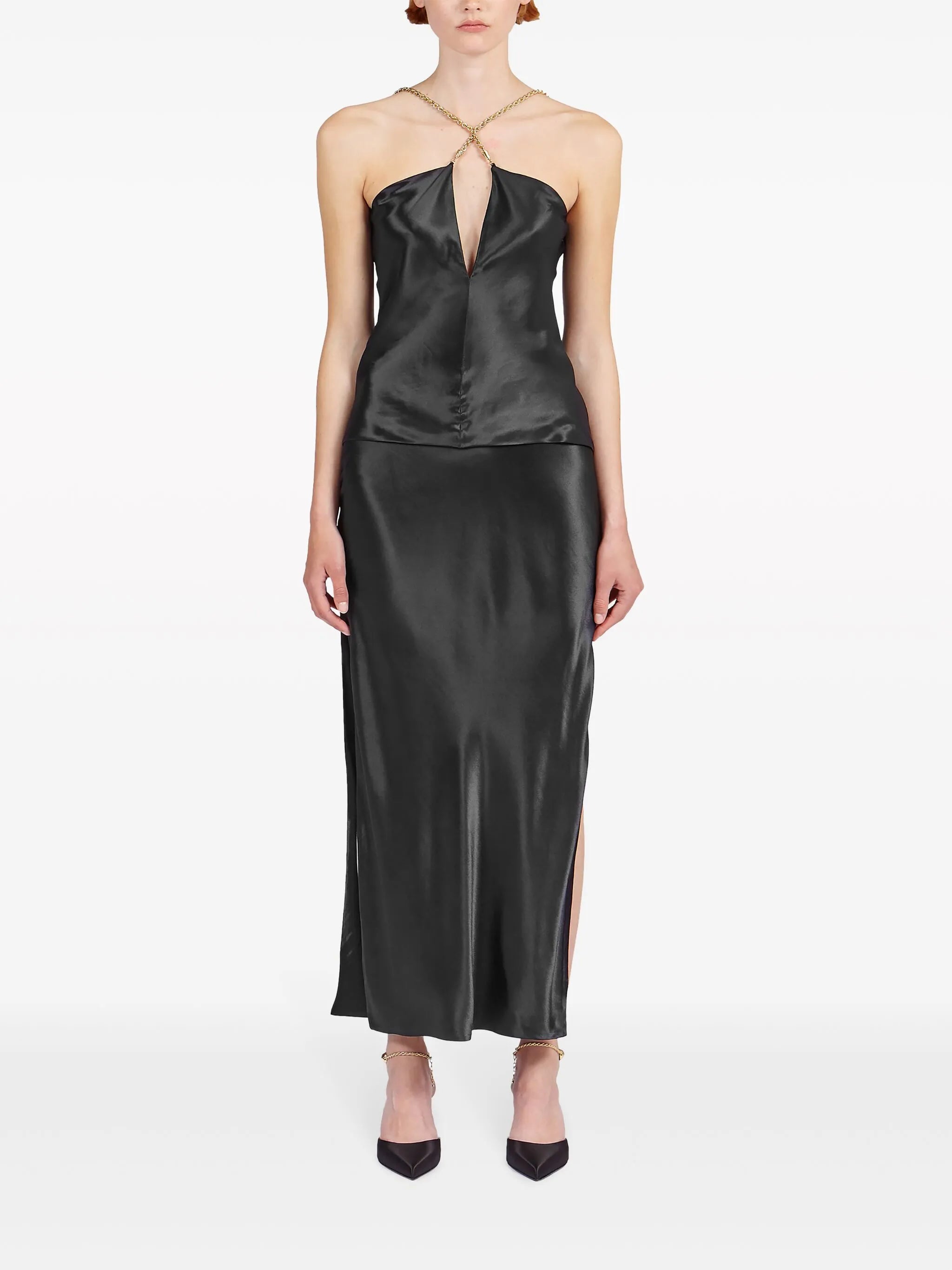 satin maxi skirt