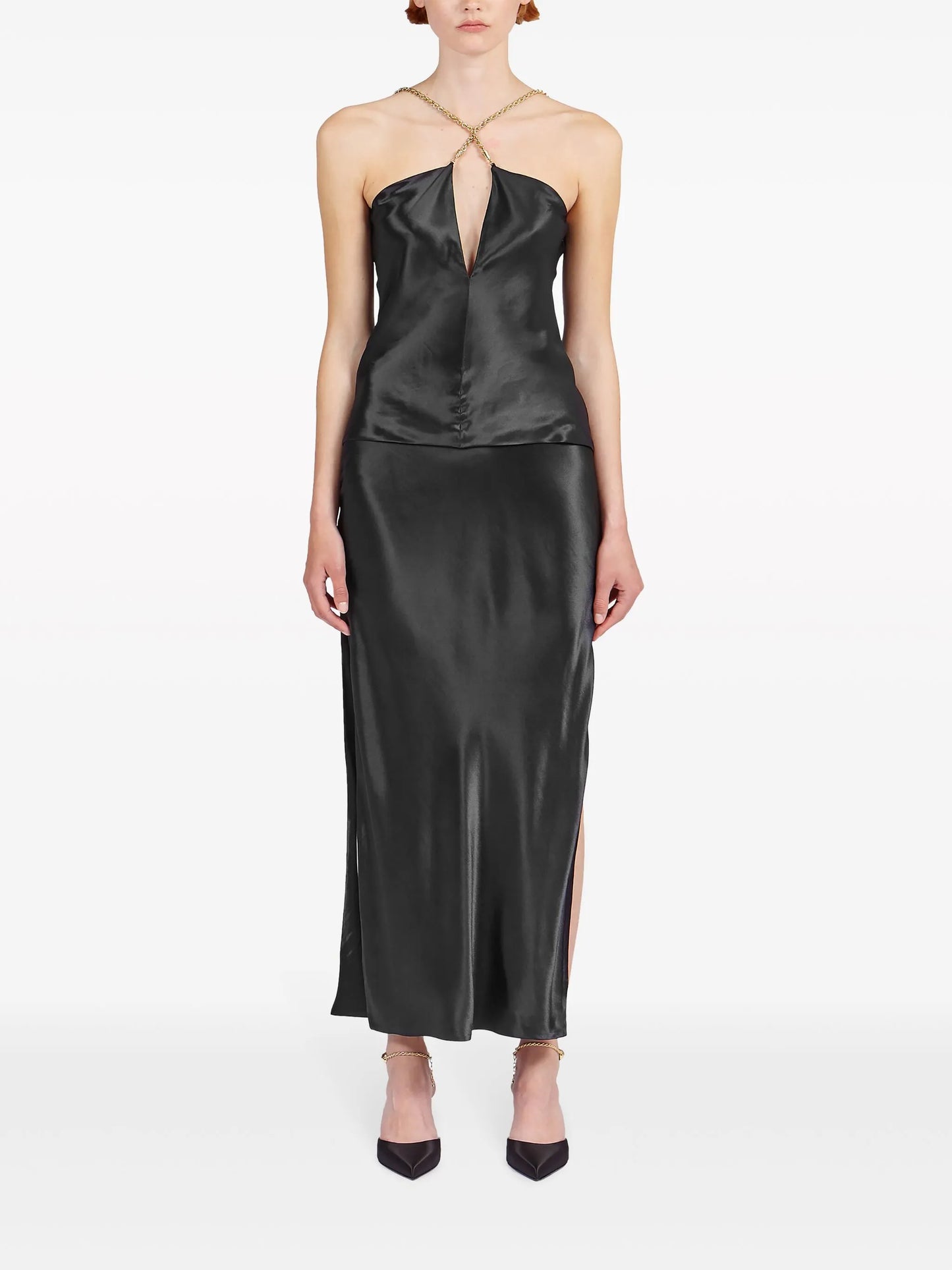 satin maxi skirt