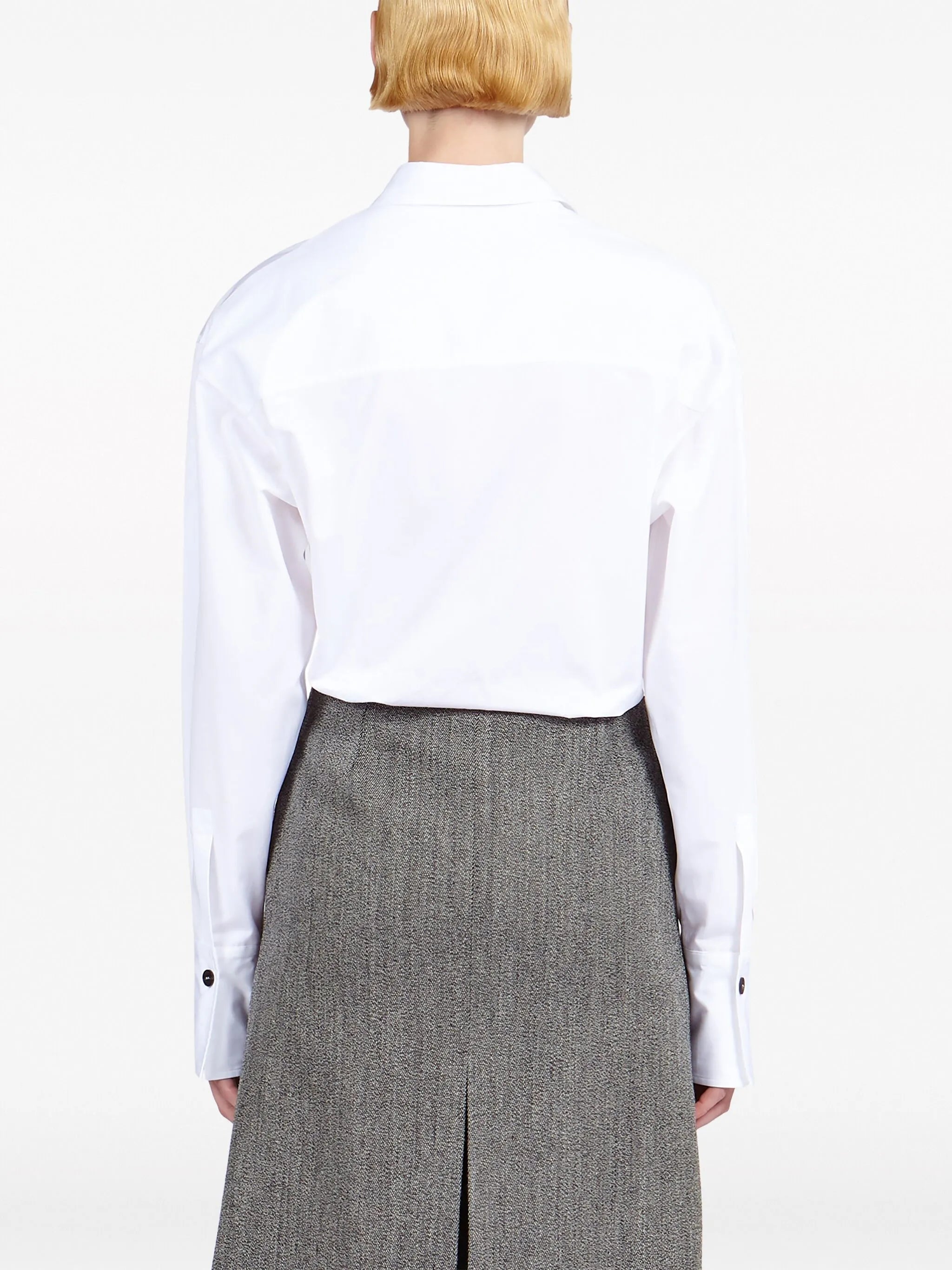 wrap-design cotton shirt