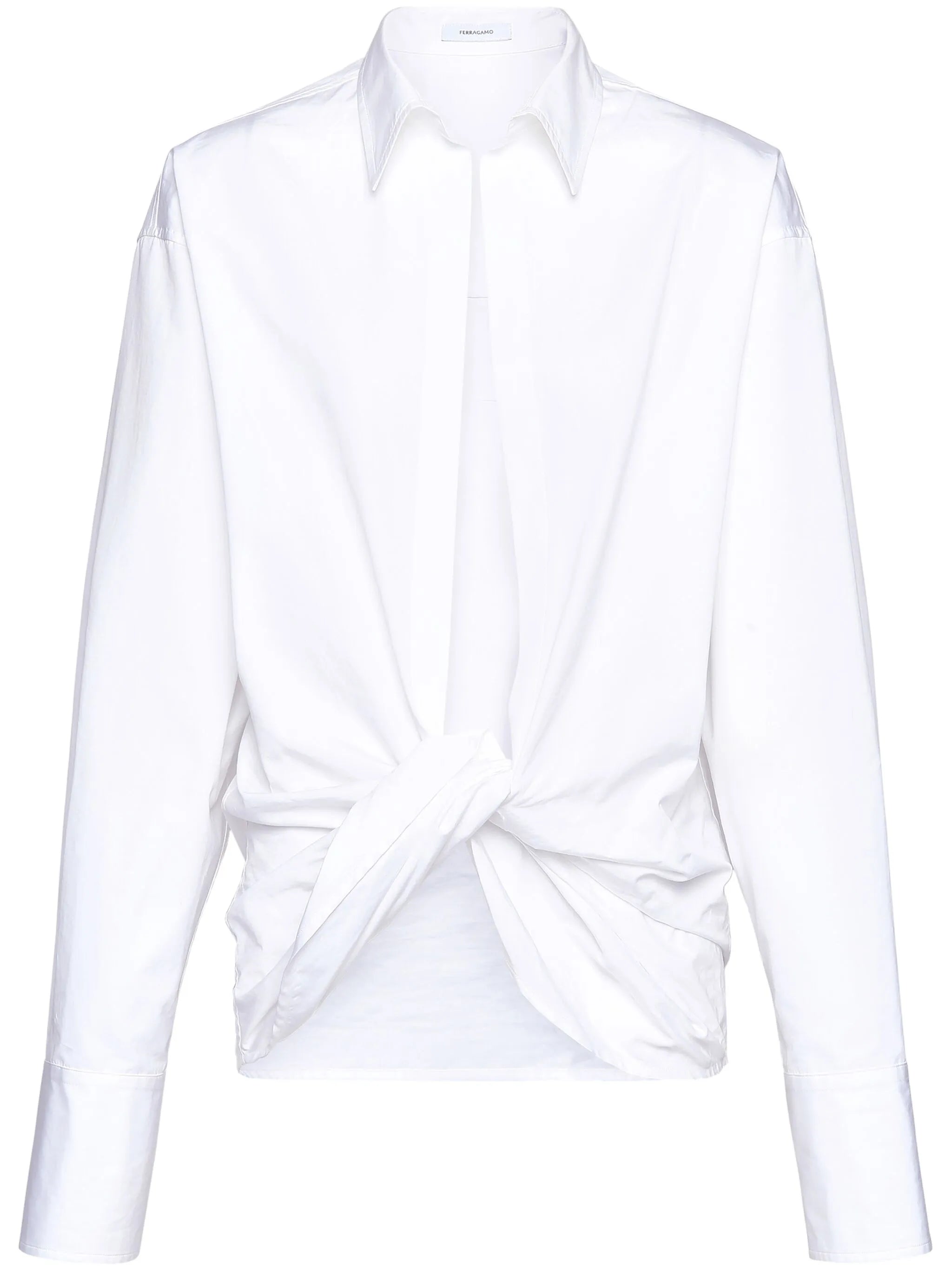 wrap-design cotton shirt
