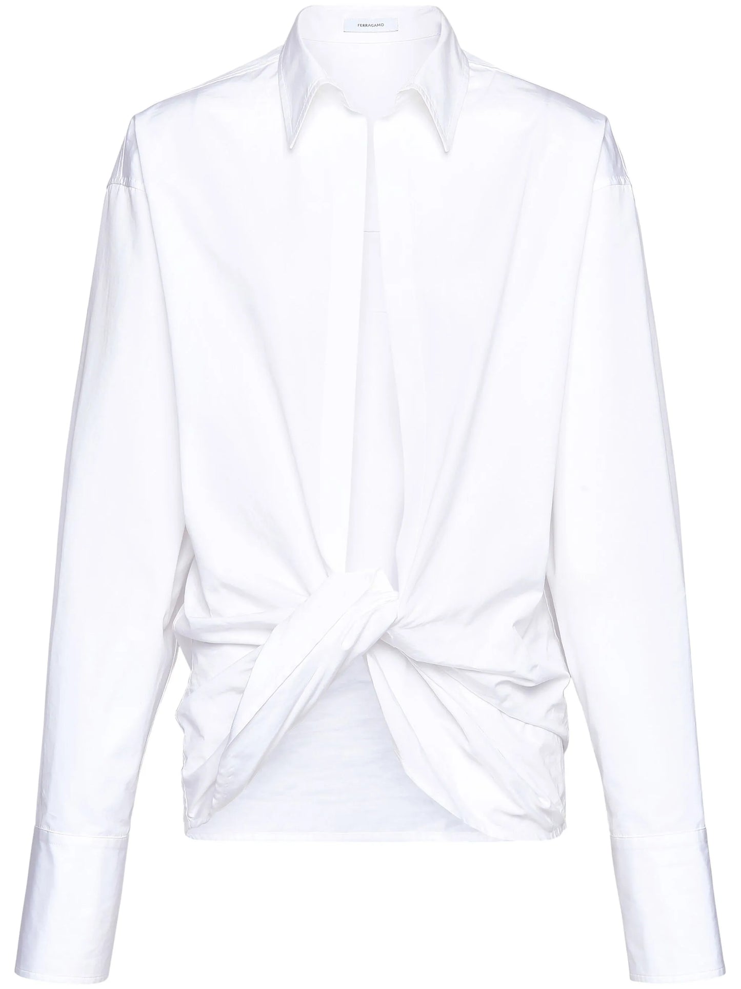 wrap-design cotton shirt