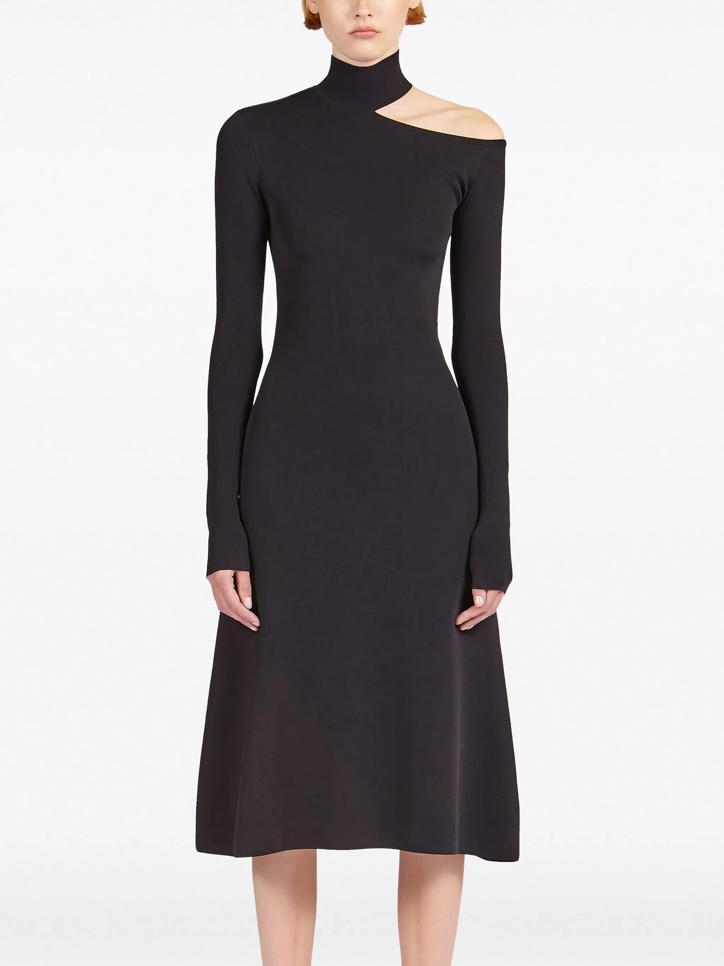 cut-out knitted midi dress