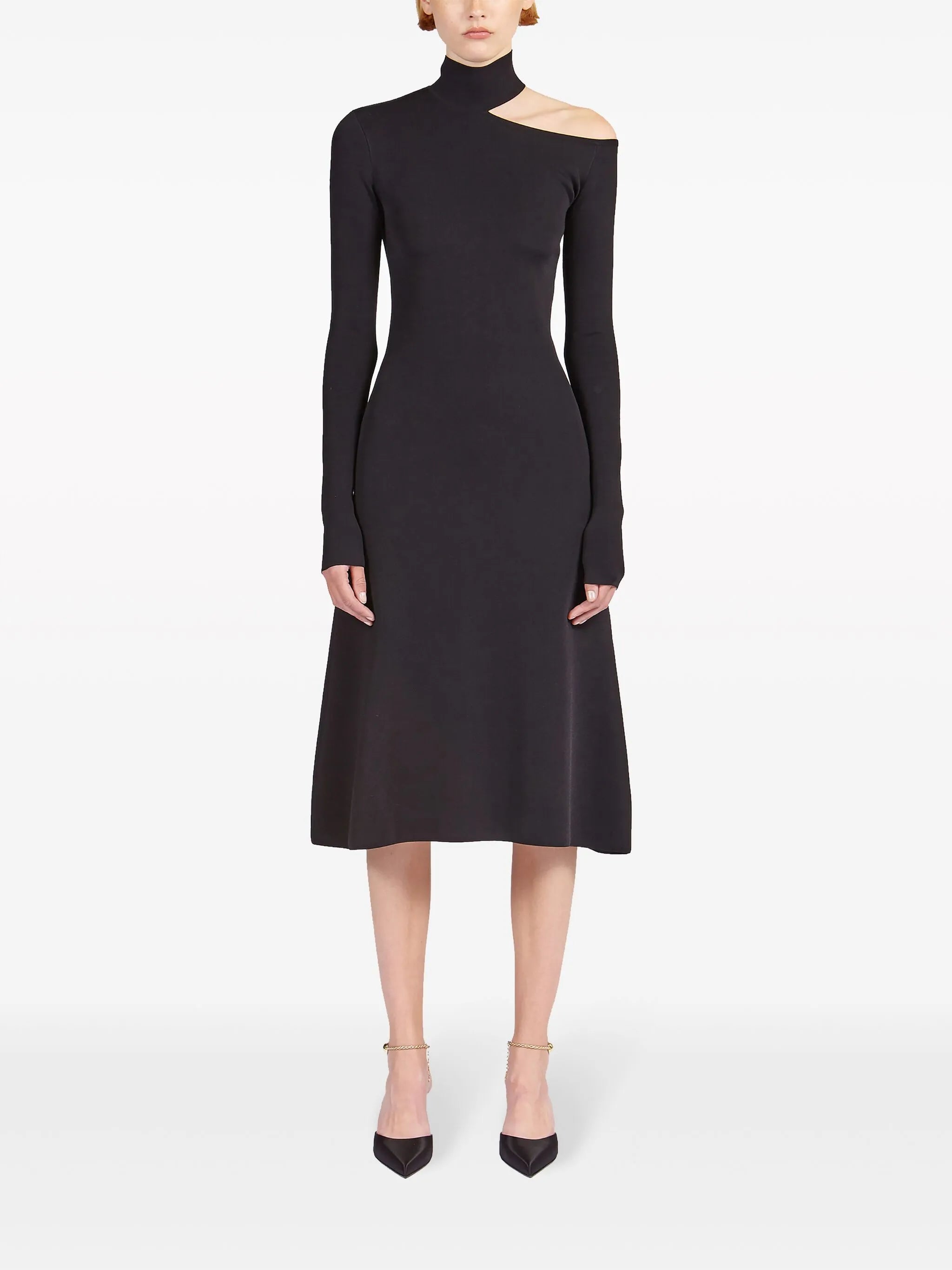 cut-out knitted midi dress