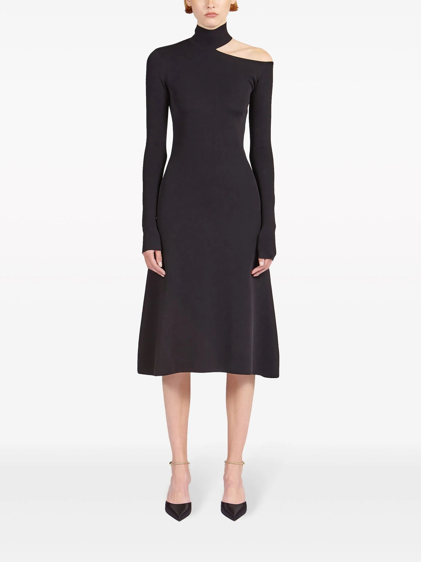 cut-out knitted midi dress