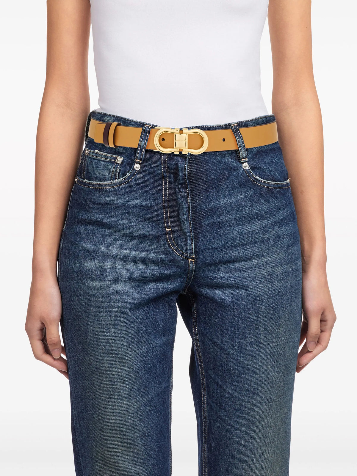 reversible and adjustable Gancini belt