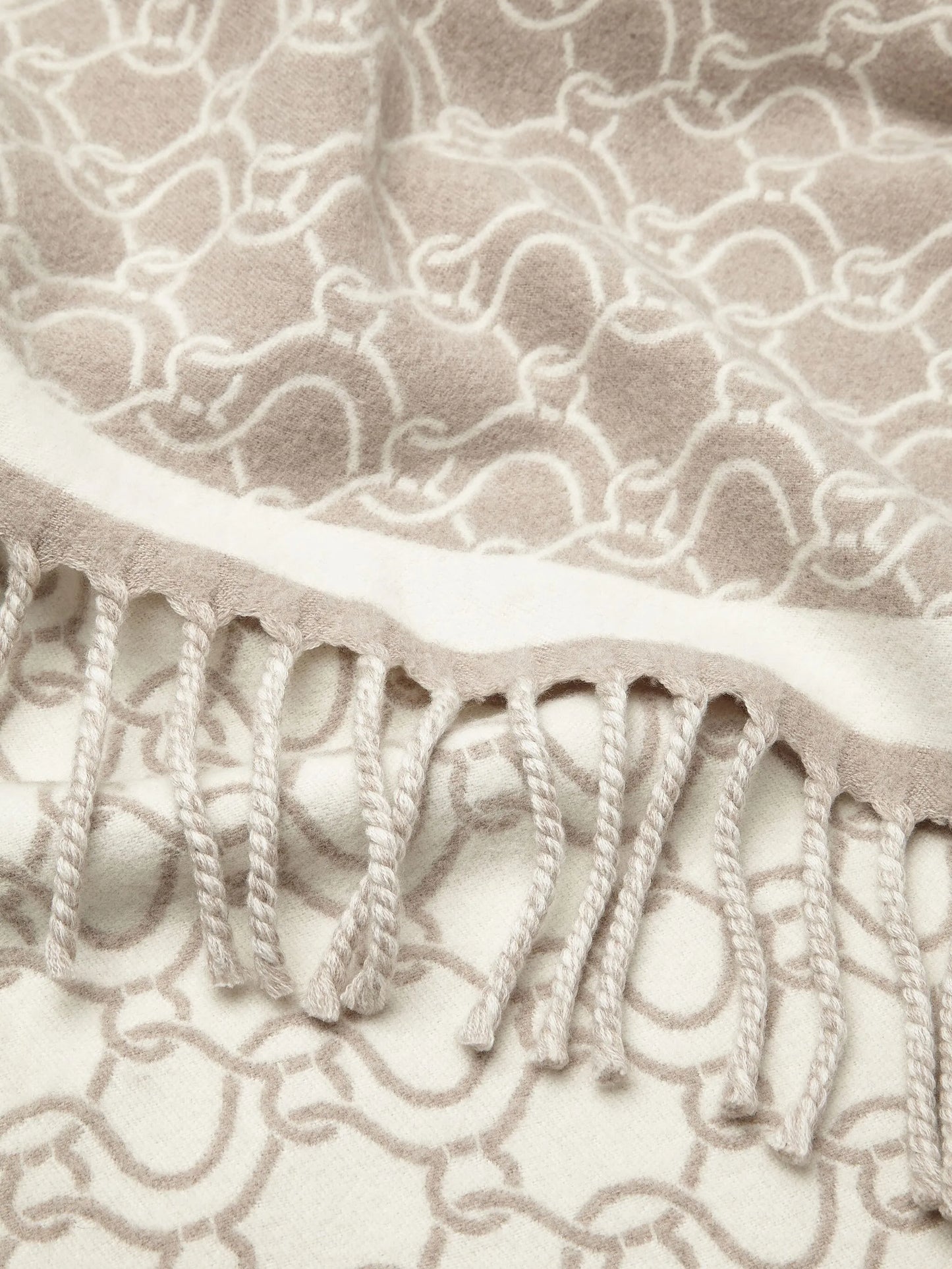 patterned-jacquard wool poncho