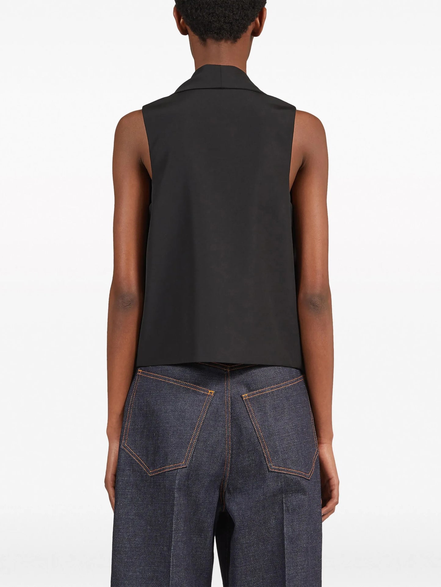 sash-detail V-neck waistcoat