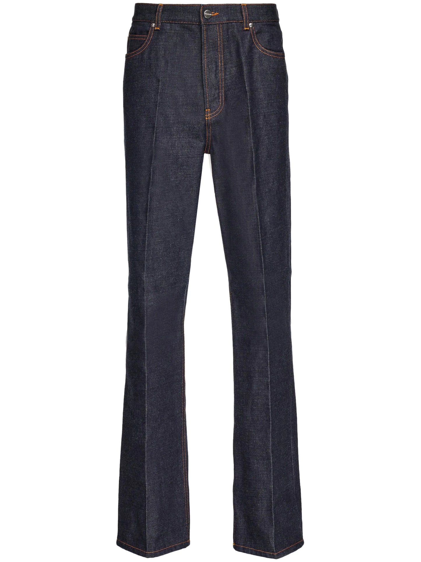 logo-appliqué contrast-stitching straight-leg jeans