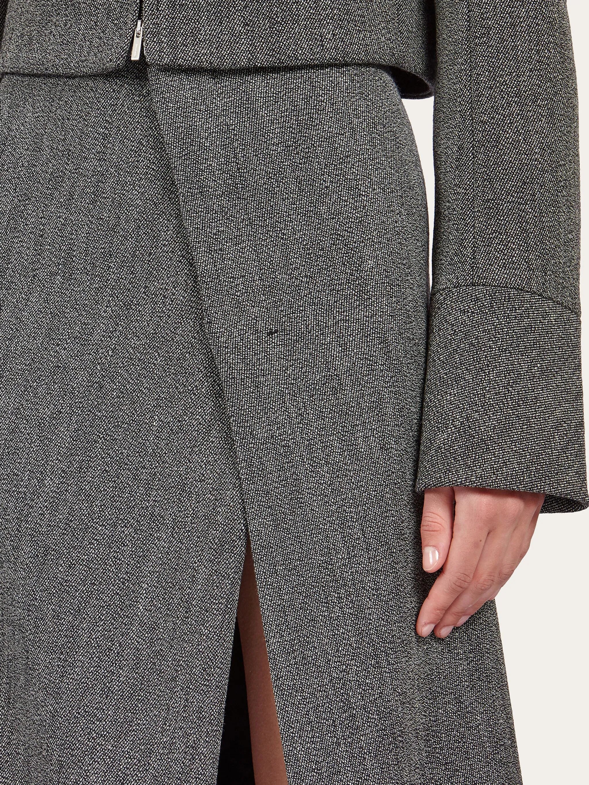 tweed wrap midi skirt