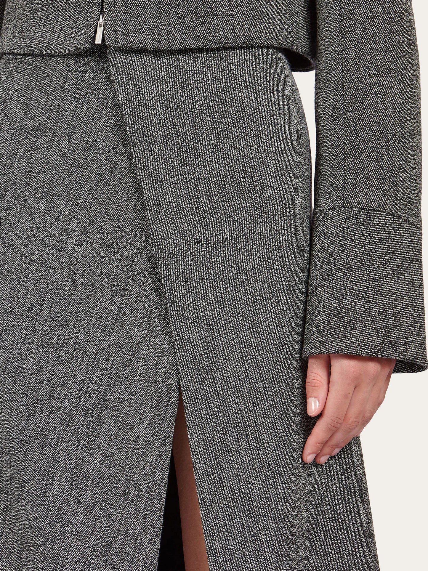 tweed wrap midi skirt