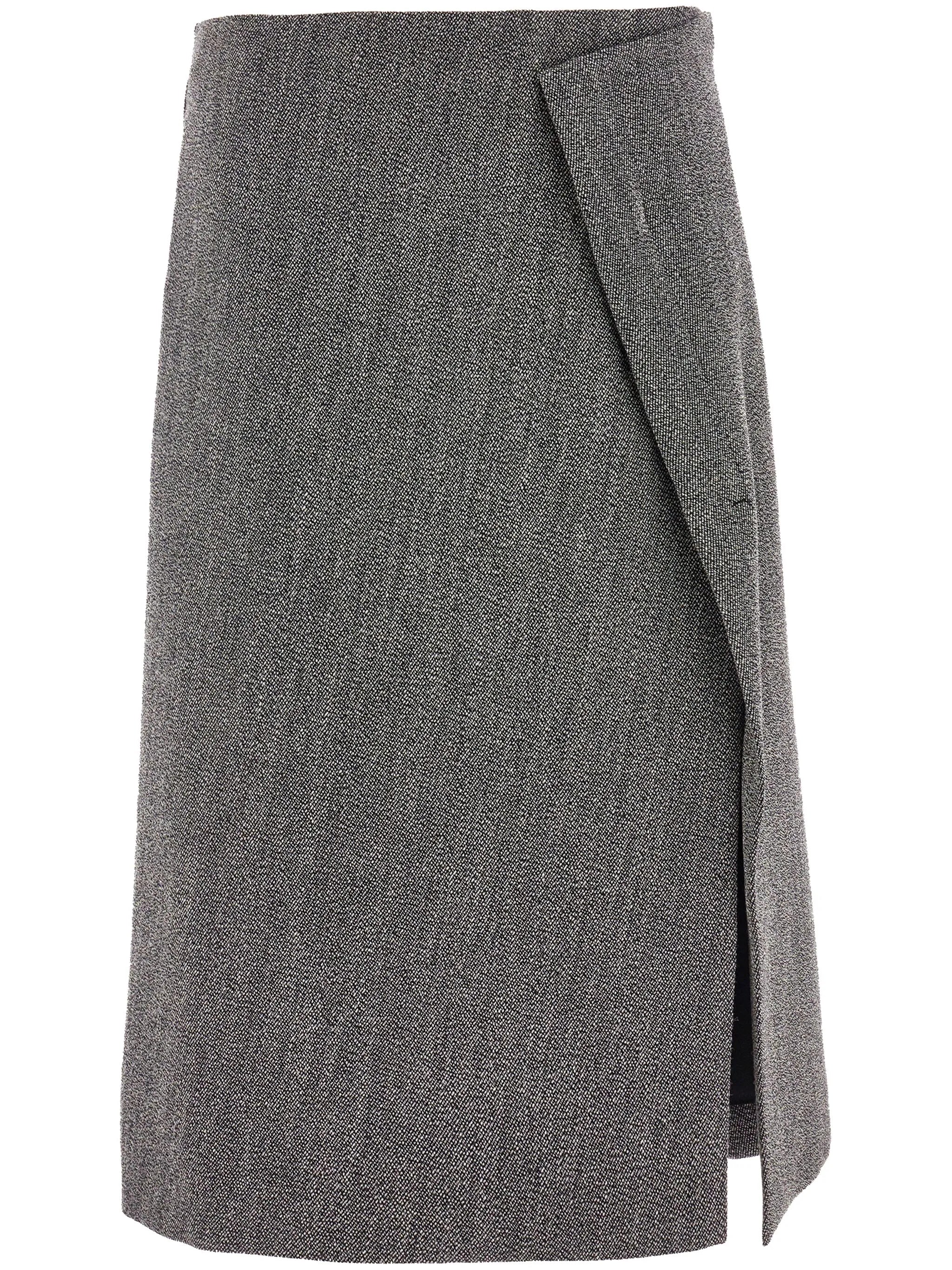 tweed wrap midi skirt